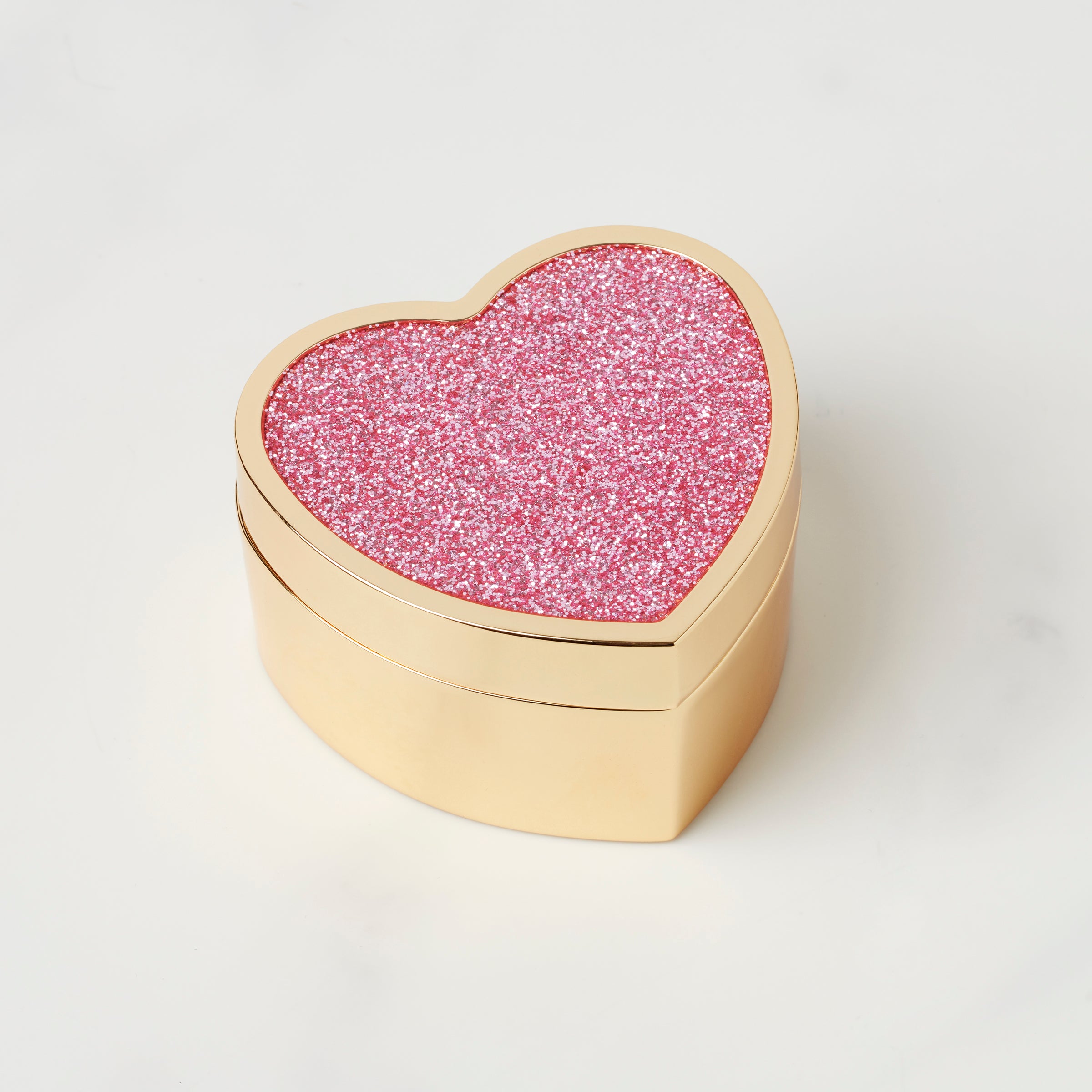 Pink Glitter Heart Box for Jewelry & Mementos | Sitting Pretty