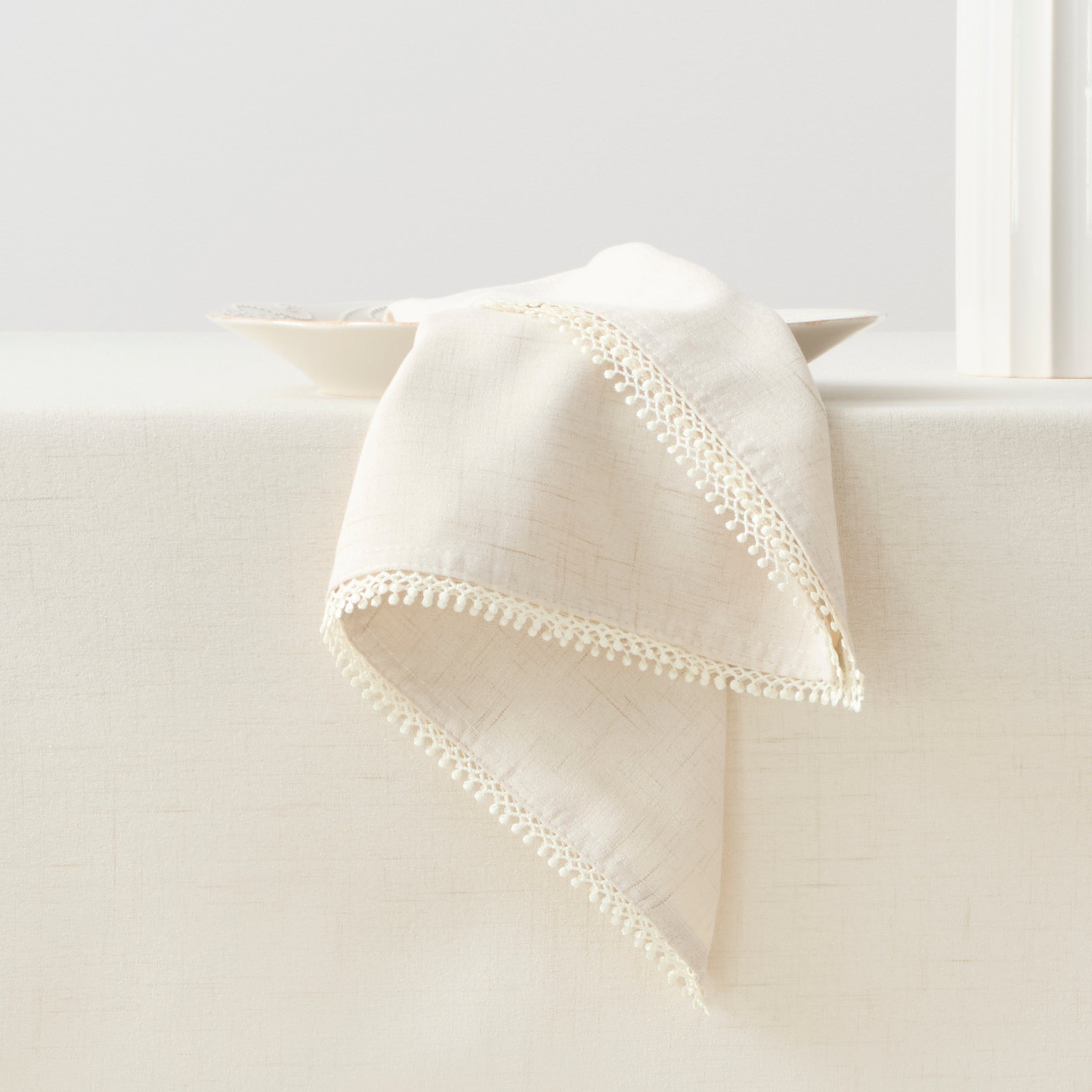 Embroidered French Country Napkins - Set of 4 | Natural Cotton