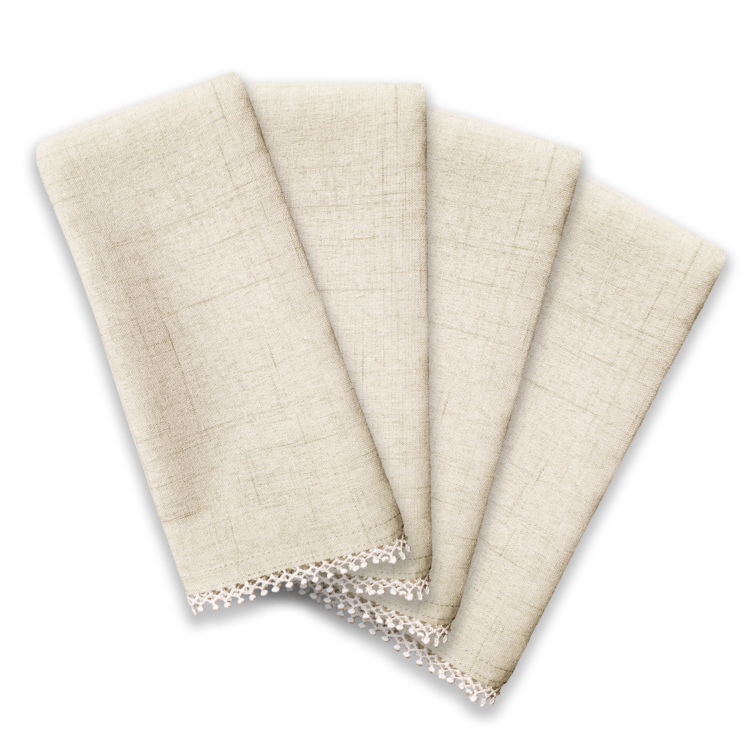 Embroidered French Country Napkins - Set of 4 | Natural Cotton
