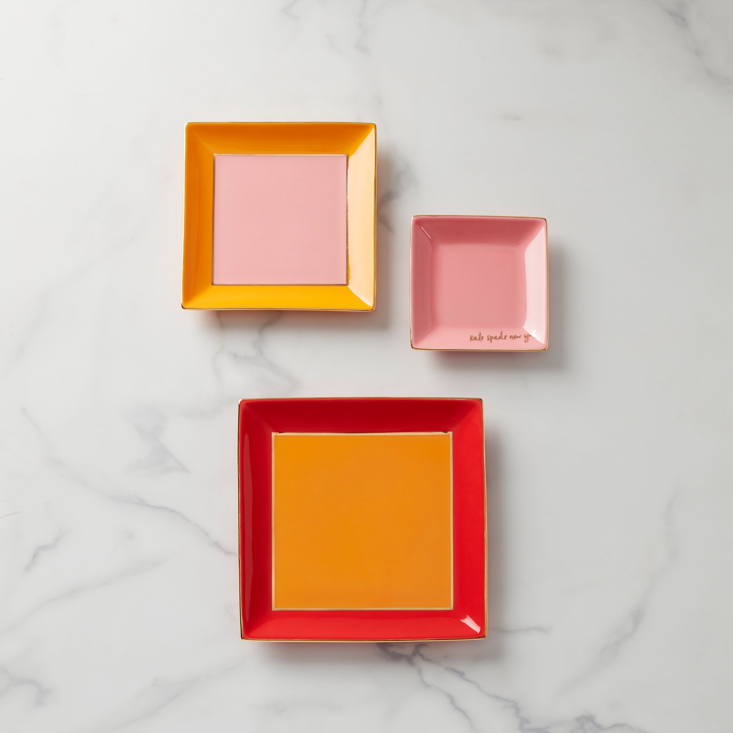 Warm Red Porcelain Tray Set 3-Piece | kate spade new york