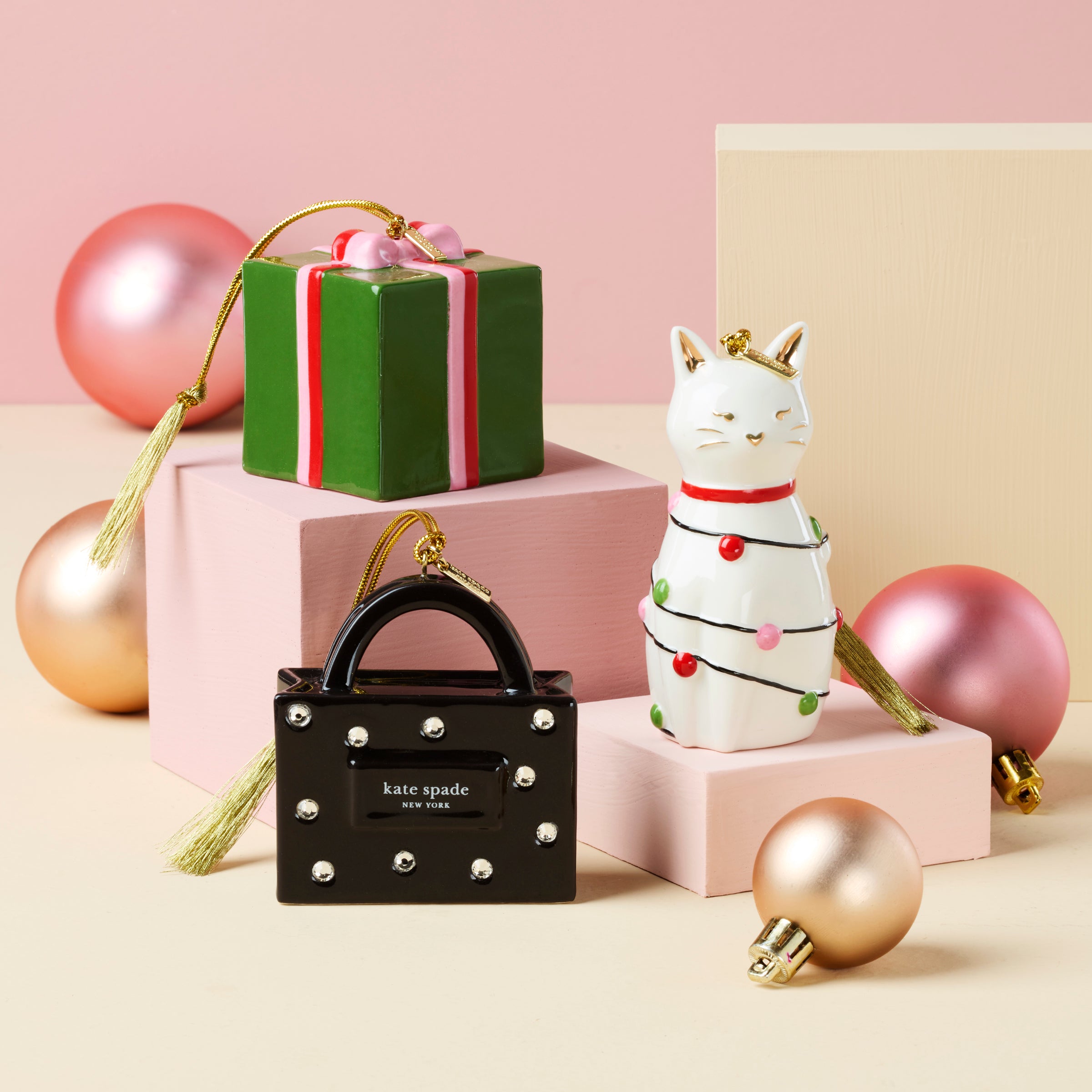 Christmas Cat Ornament - Be Jolly Holiday Decor