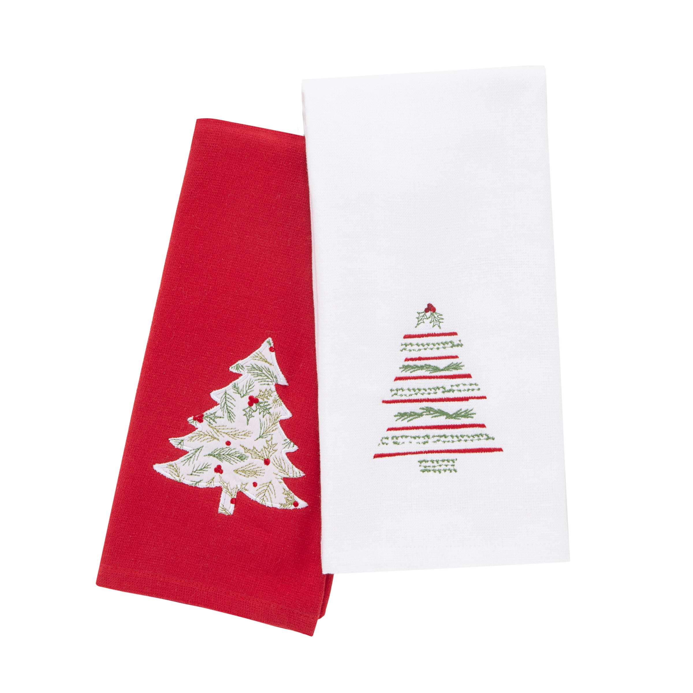 Christmas Kitchen Towels Set of 2 with Holiday Motifs | Bayberry