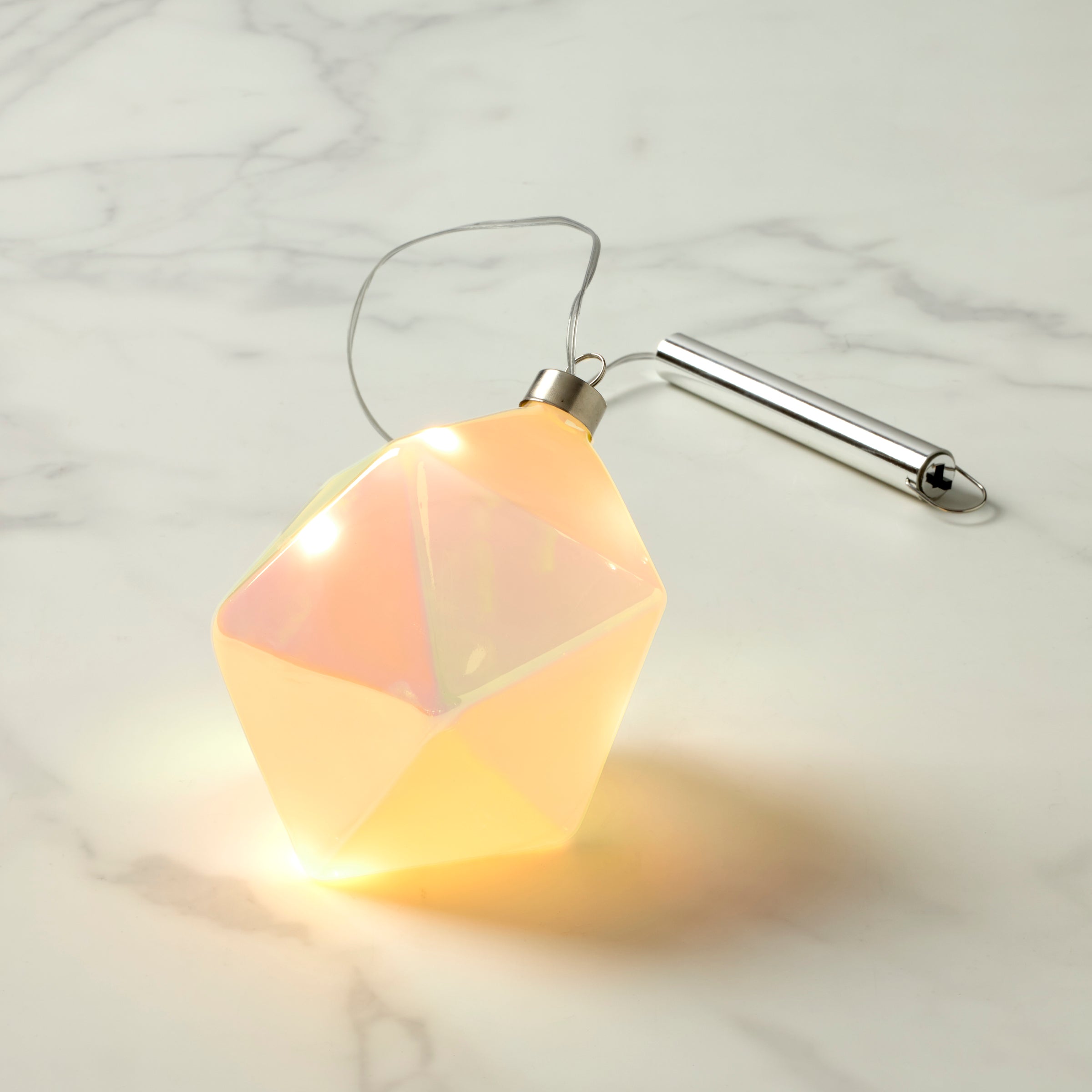 LED Lit Prism Holiday Ornament | Winter Gems