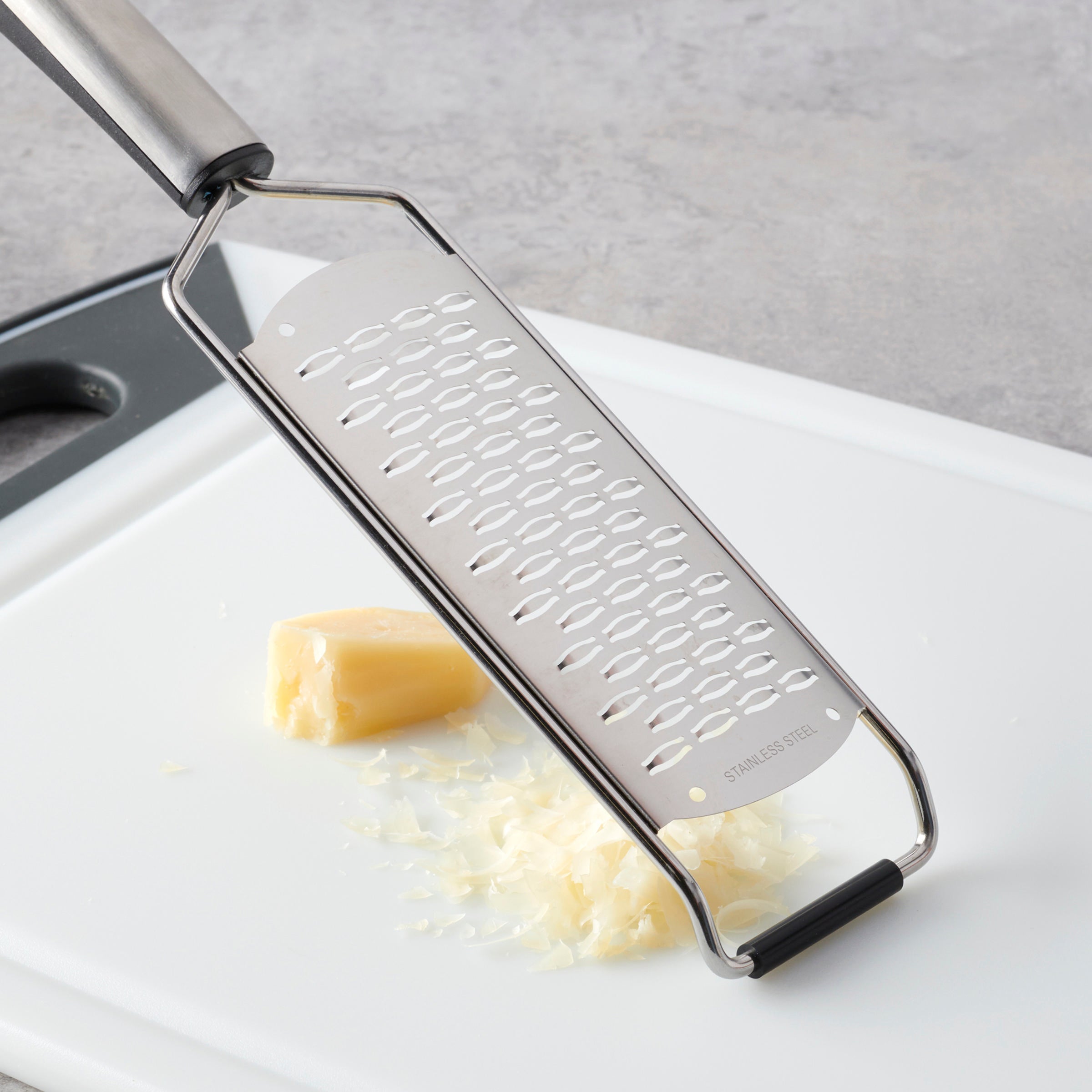 Stainless Steel Grater with Ergonomic Handle & Non-Slip Base | Oneida