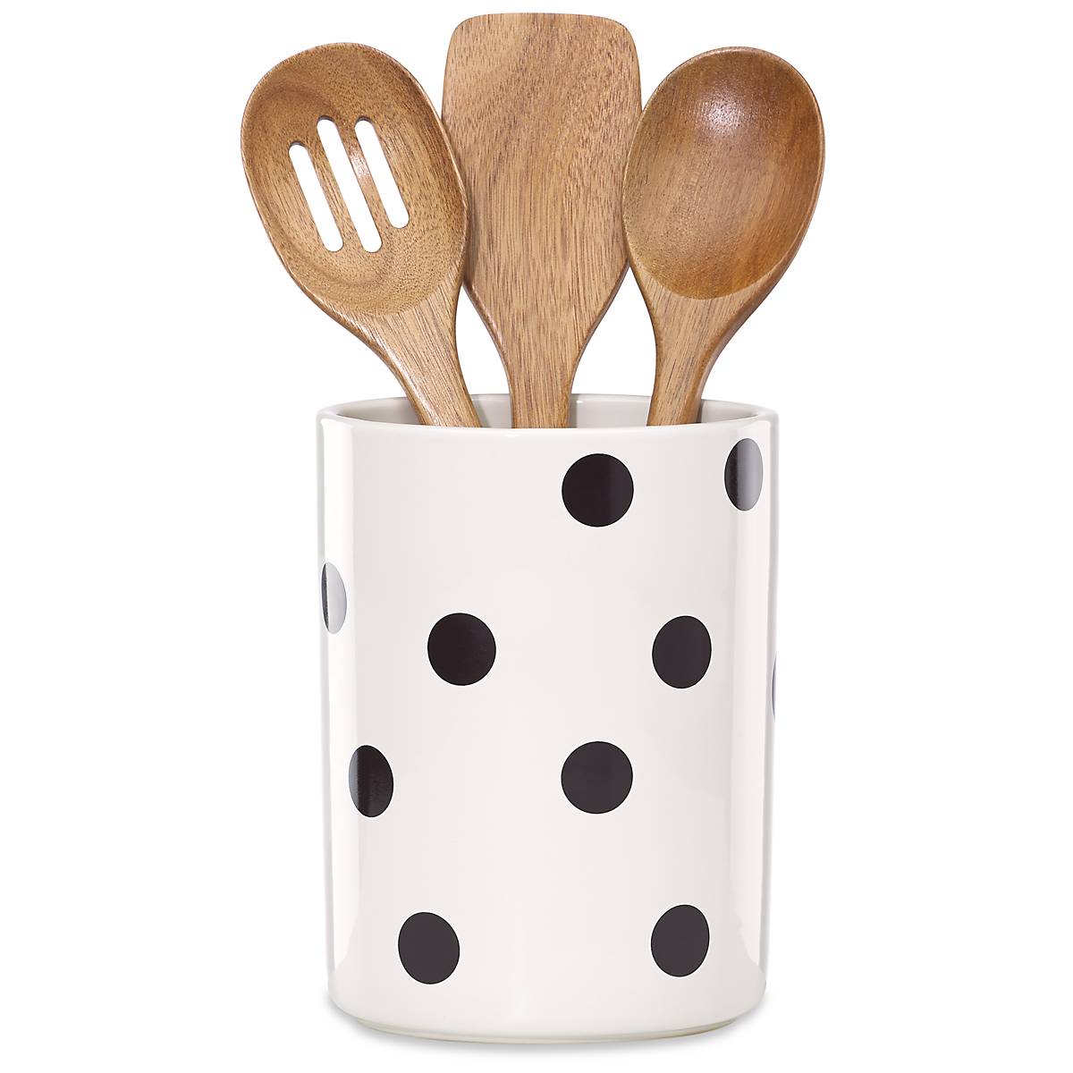 Polka Dot Utensil Holder Set - Chip-Resistant Stoneware | Kate Spade