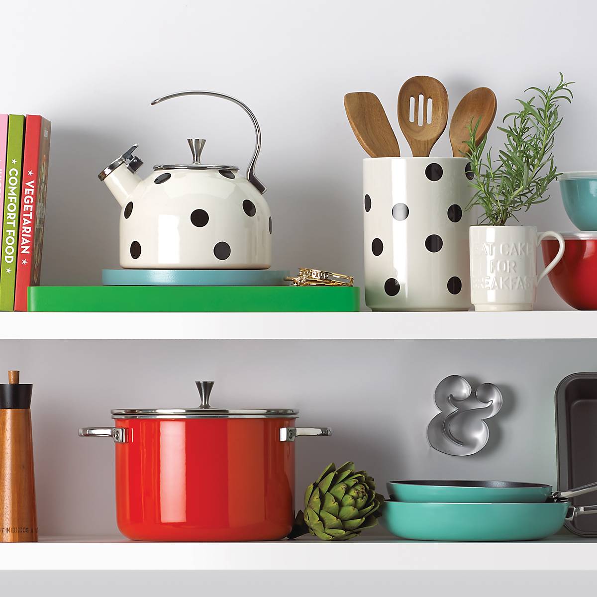 Polka Dot Utensil Holder Set - Chip-Resistant Stoneware | Kate Spade