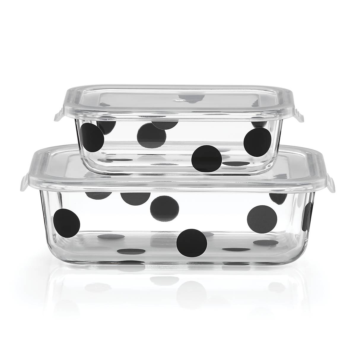 Polka Dot Rectangular Glass Food Storage Set | Kate Spade Deco Dot