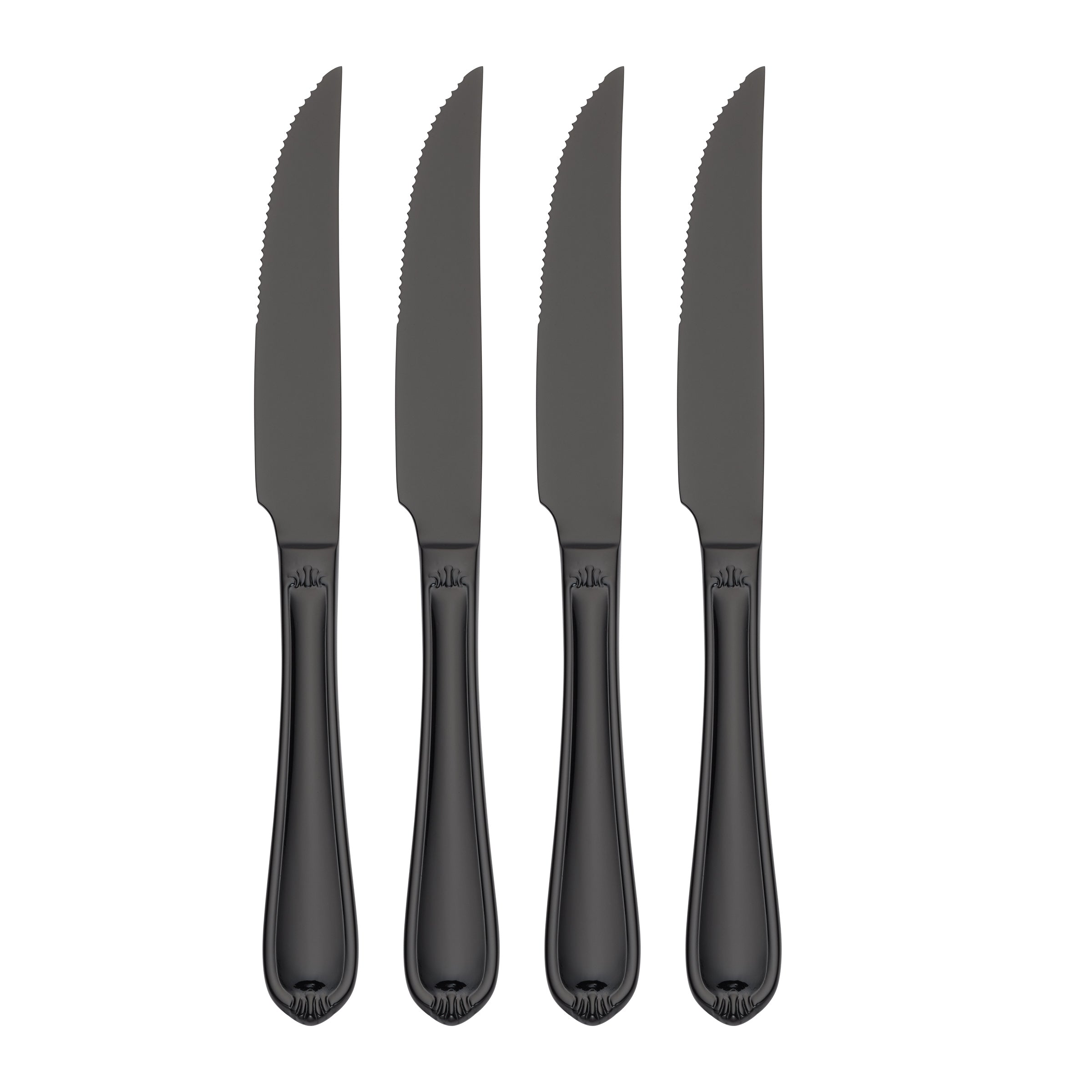 Black Steak Knife Set of 4 - Stainless Steel with Elegant Handles | Ivy Way