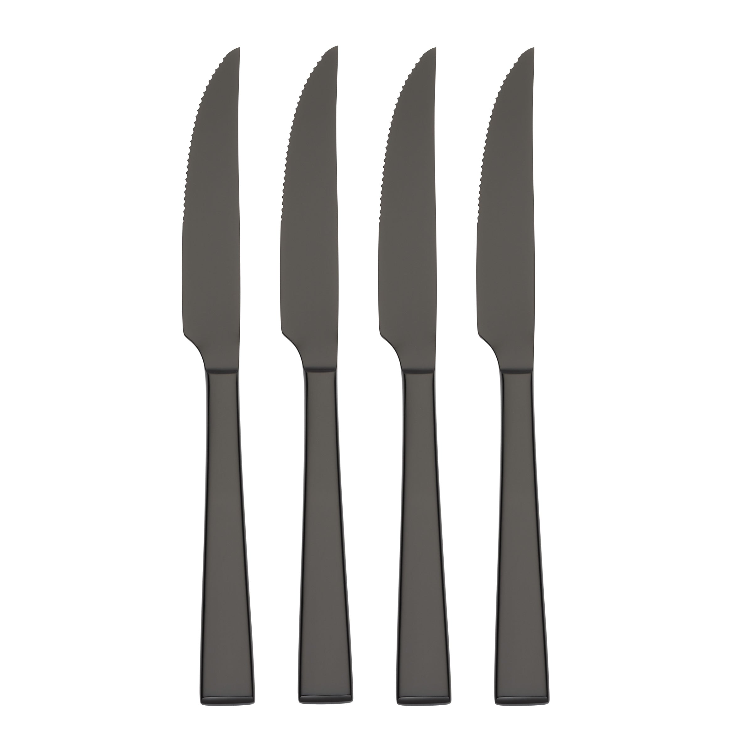 Black Steak Knife Set of 4 - Stainless Steel with Sleek Design | Kane