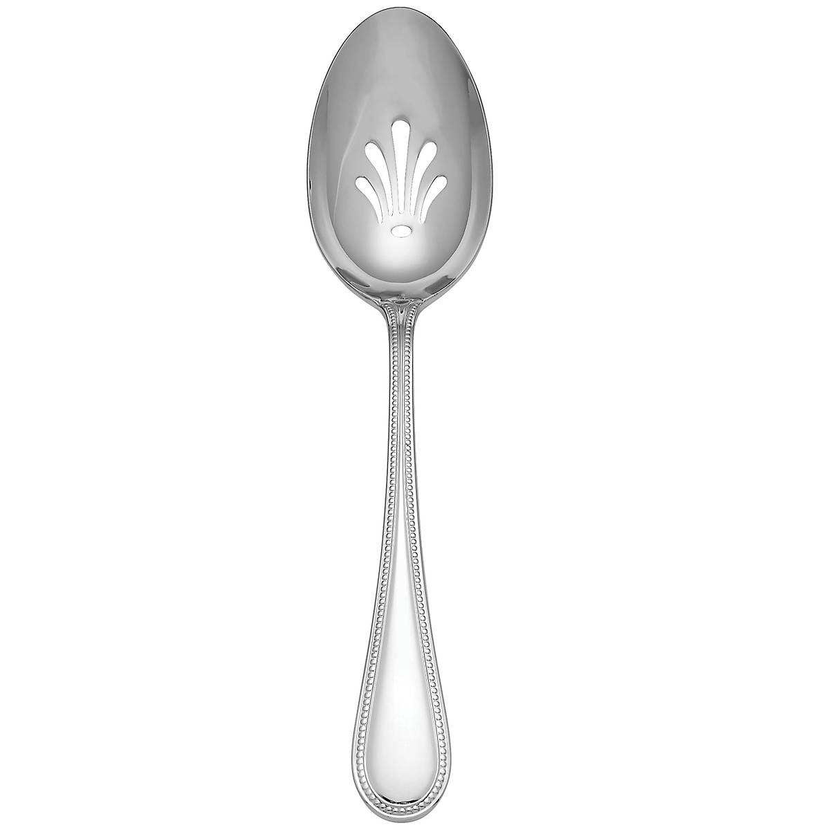 Stainless Steel Pierced Buffet Spoon with Beaded Handle | Lyndon Collection