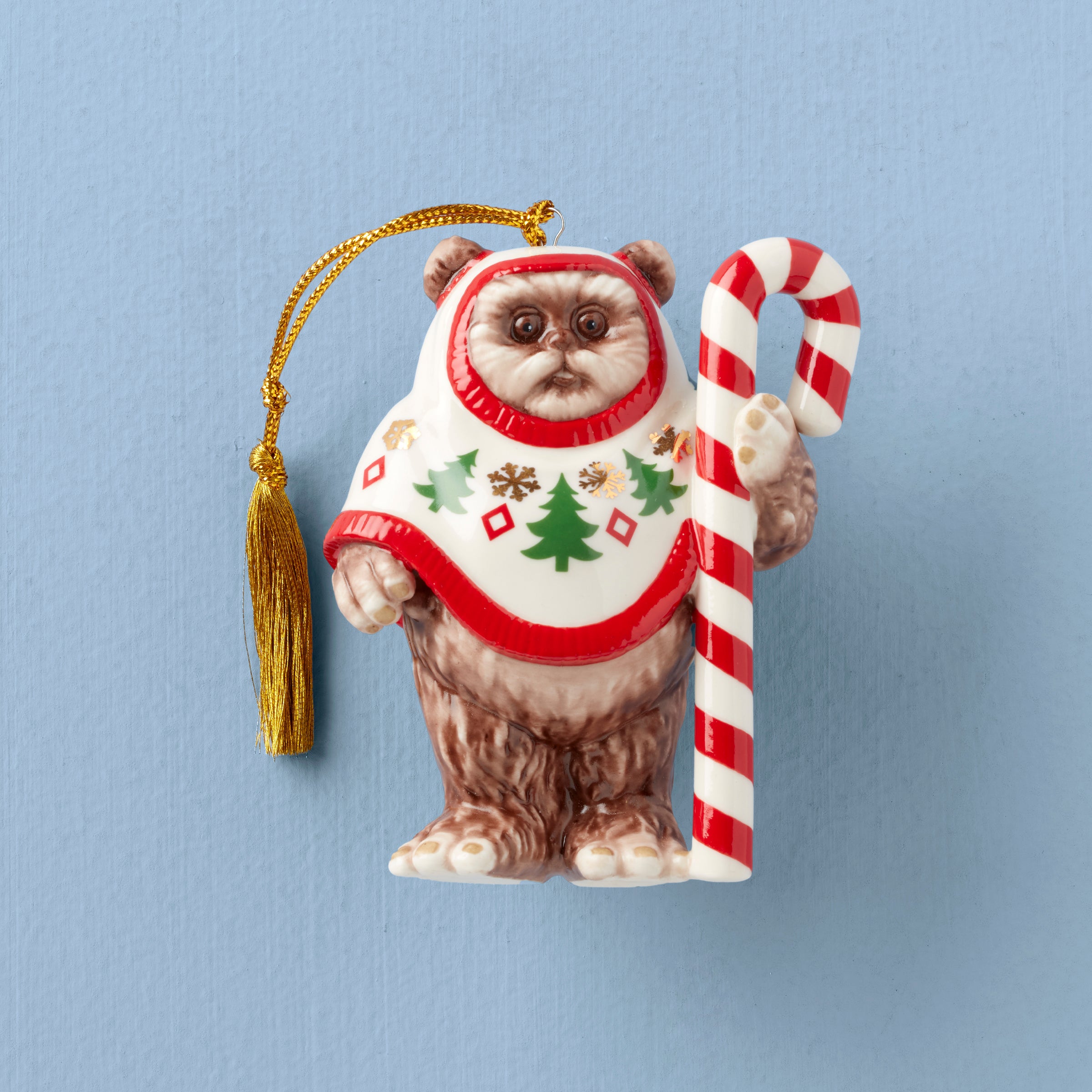 Ewok Christmas Ornament with Festive Cloak & Candy Cane | STAR WARS