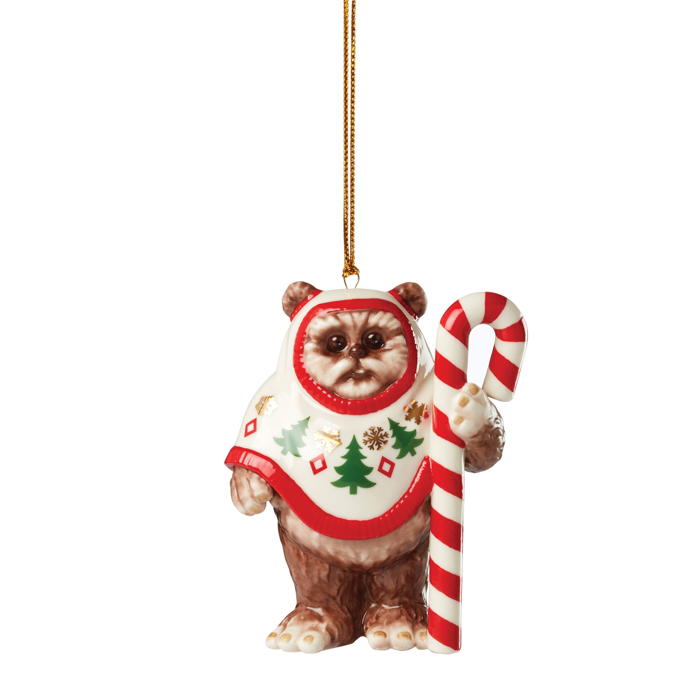 Ewok Christmas Ornament with Festive Cloak & Candy Cane | STAR WARS