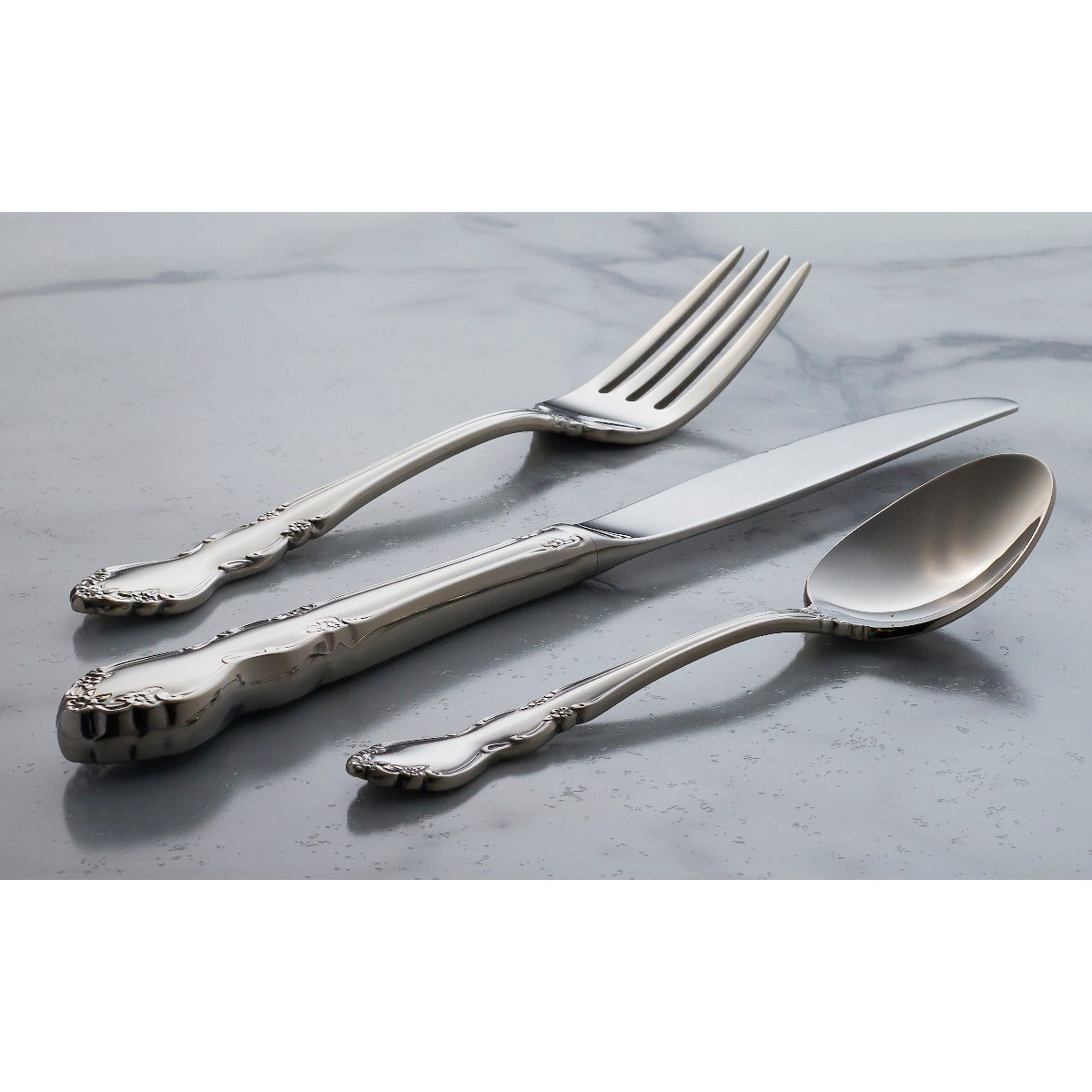Elegant Dinner Fork Set of 4 with Scrolled Floral Design | Dover