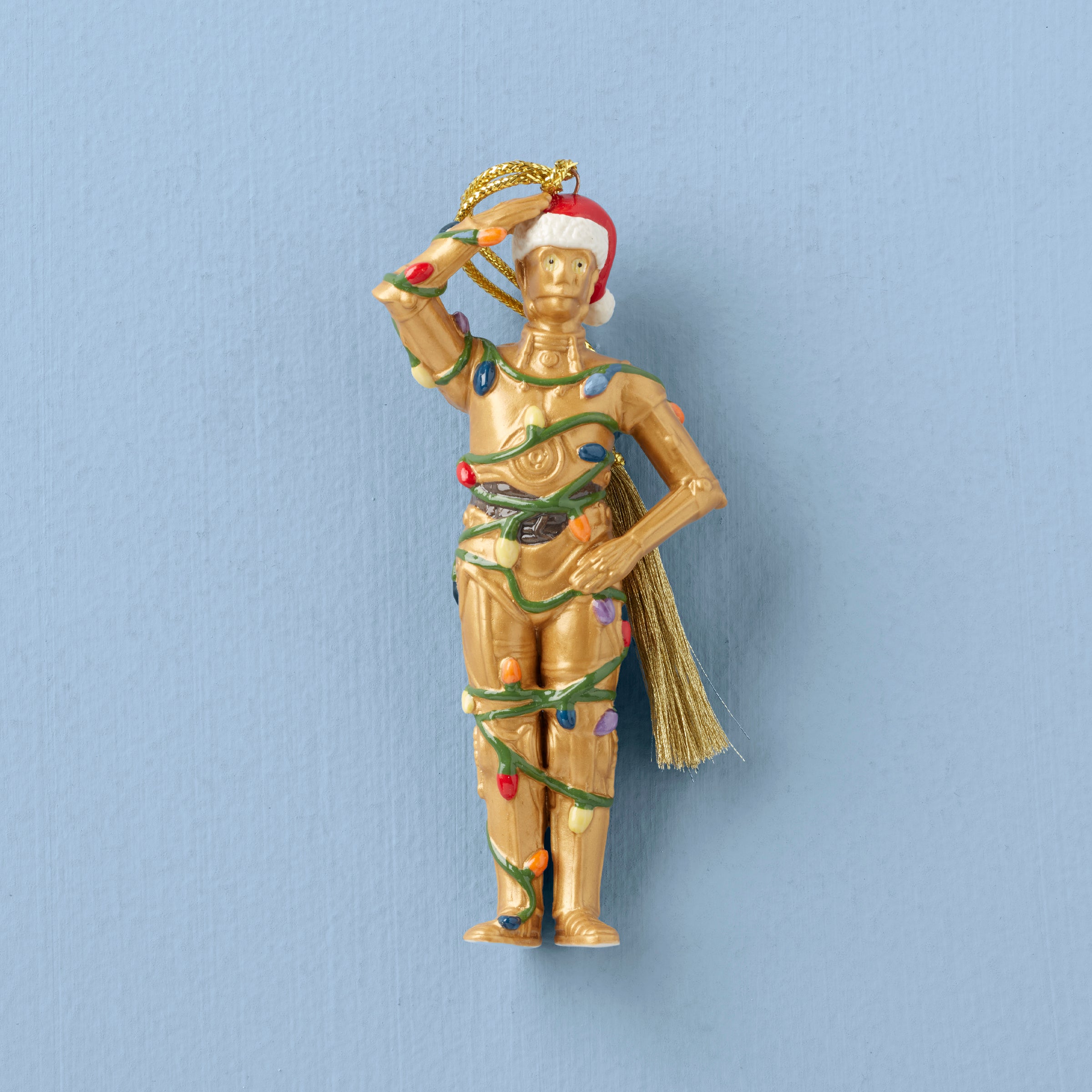 Star Wars C-3PO Christmas Ornament with Santa Hat & Lights