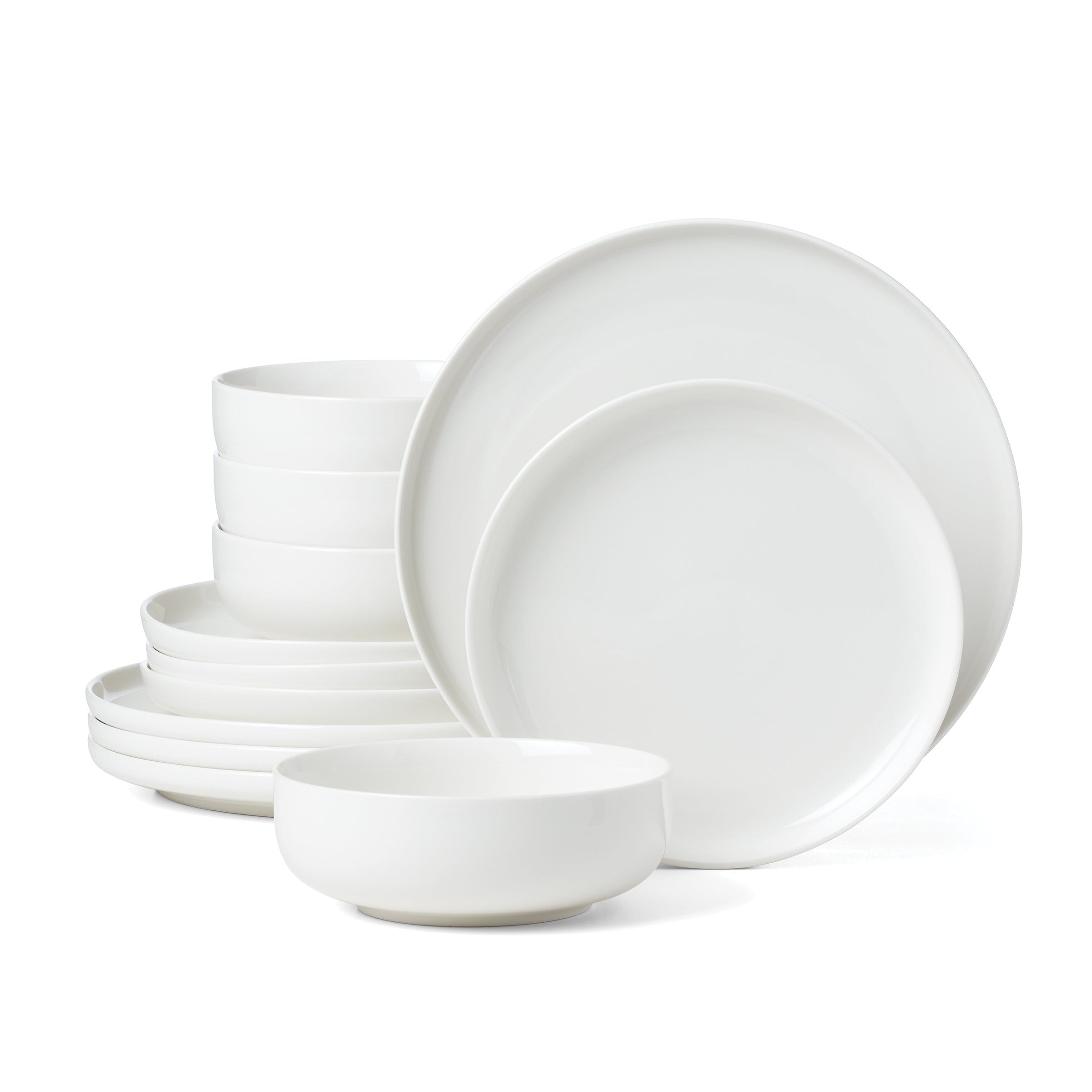White Porcelain Dinnerware Set 12-Piece | Oneida 24 Seven