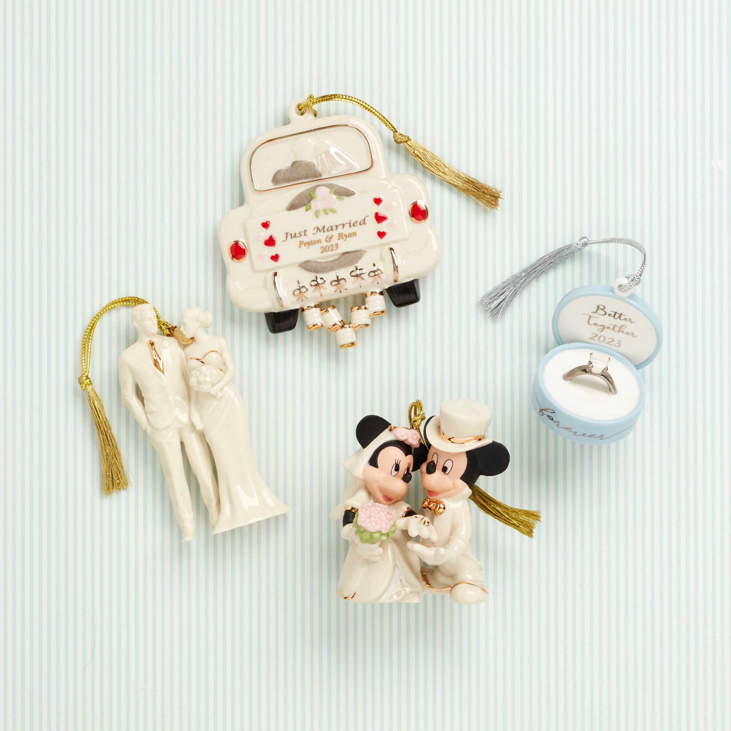 Minnie Mouse Wedding Ornament with 24K Gold Accents | Disney Keepsake
