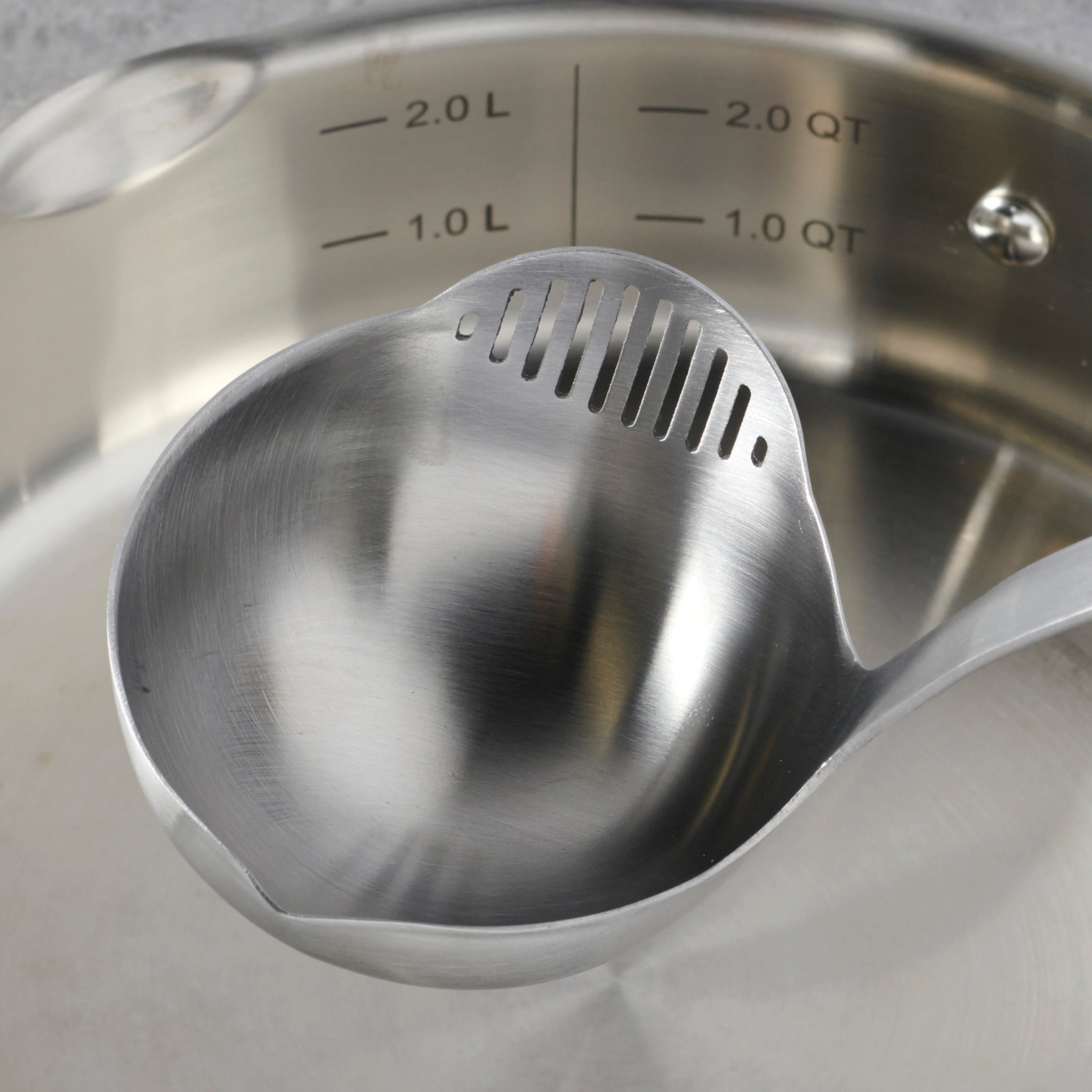 Stainless Steel Ladle with Ergonomic Handle & Pouring Spout | Oneida