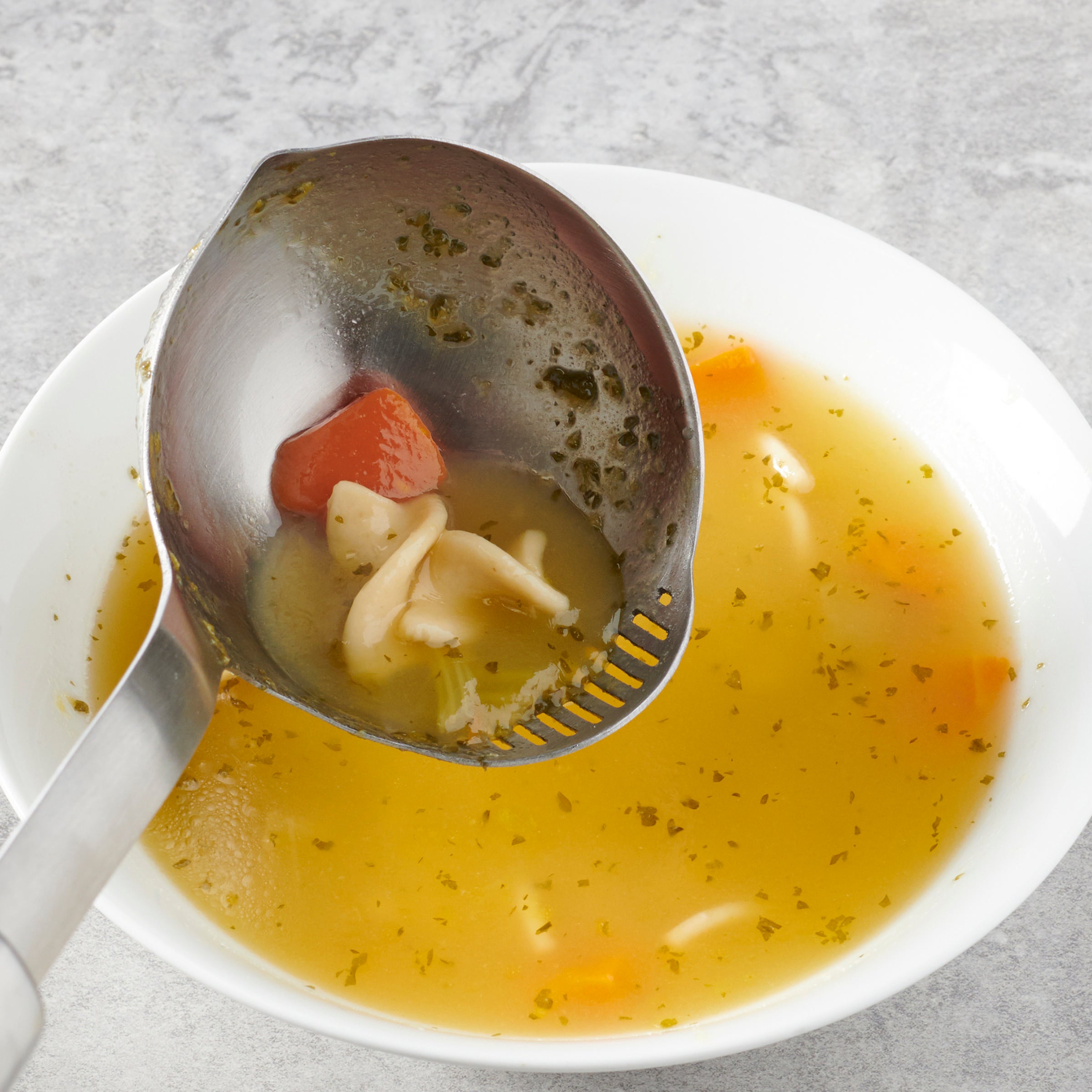 Stainless Steel Ladle with Ergonomic Handle & Pouring Spout | Oneida