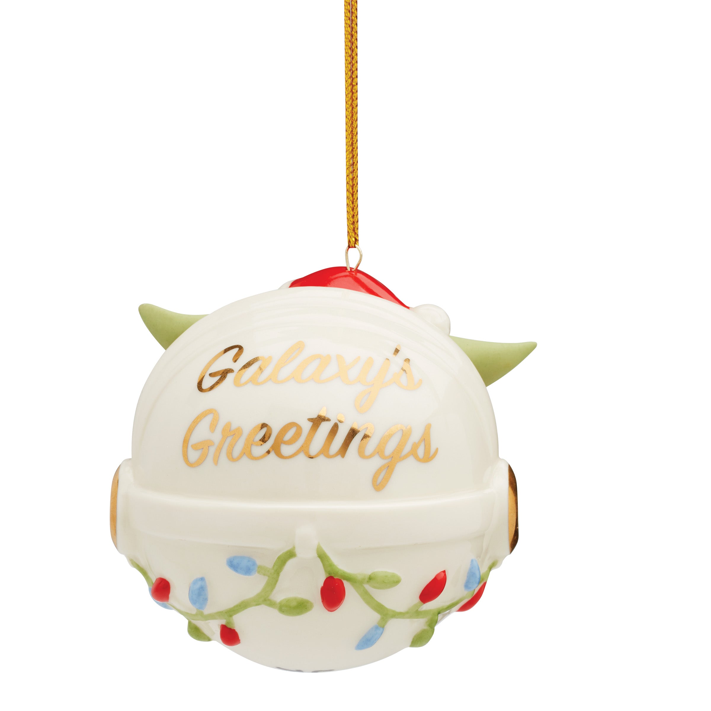 Holiday Grogu Ornament in Hover Pram with Christmas Lights | Star Wars