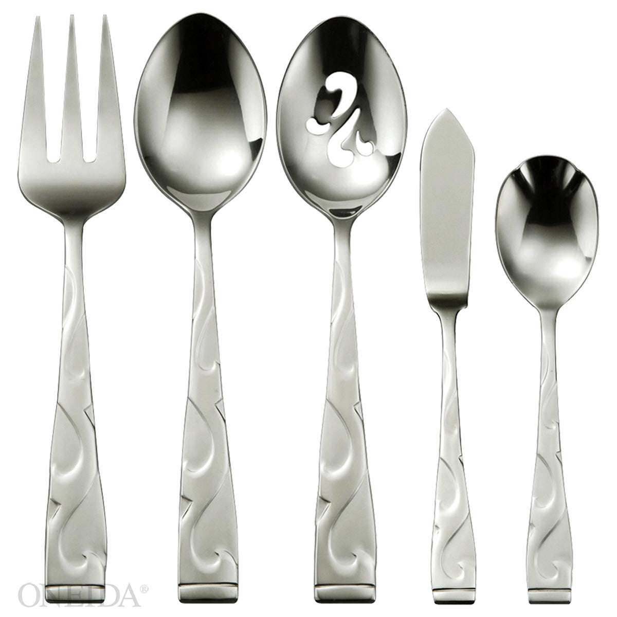 5 Piece Hostess Set with Rock-n-Roll Embossed Design | Tuscany