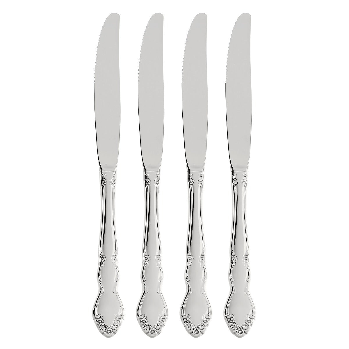 Dover Dinner Knives Set of 4 - Elegant Scrolled Floral Design