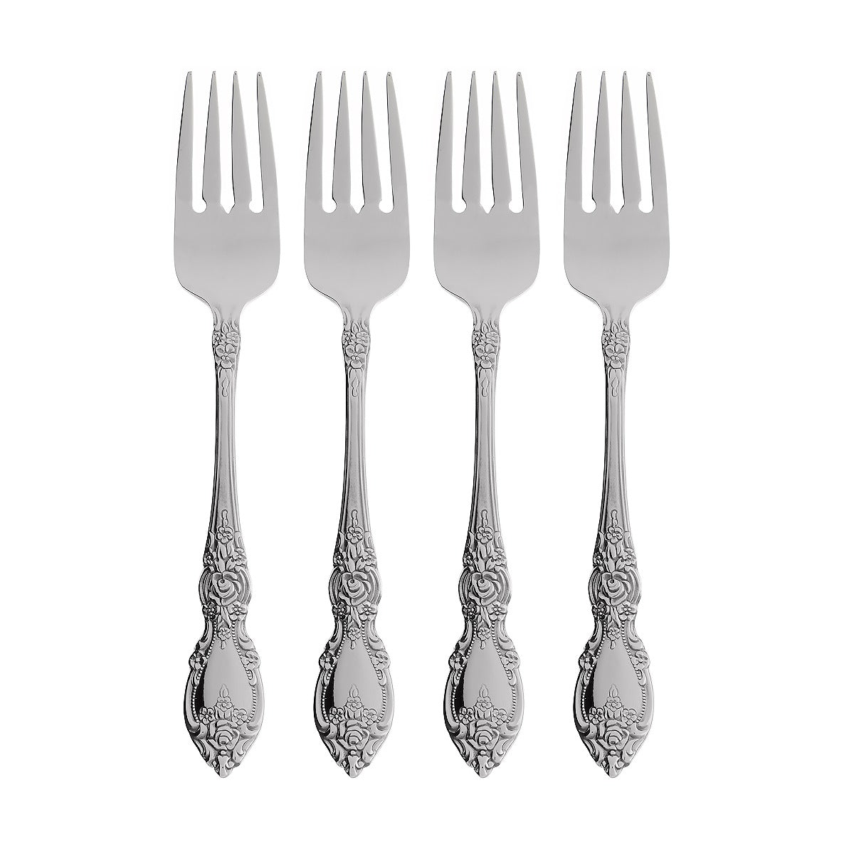 Ornate Salad Forks Set of 4 with Floral Handle | Wordsworth