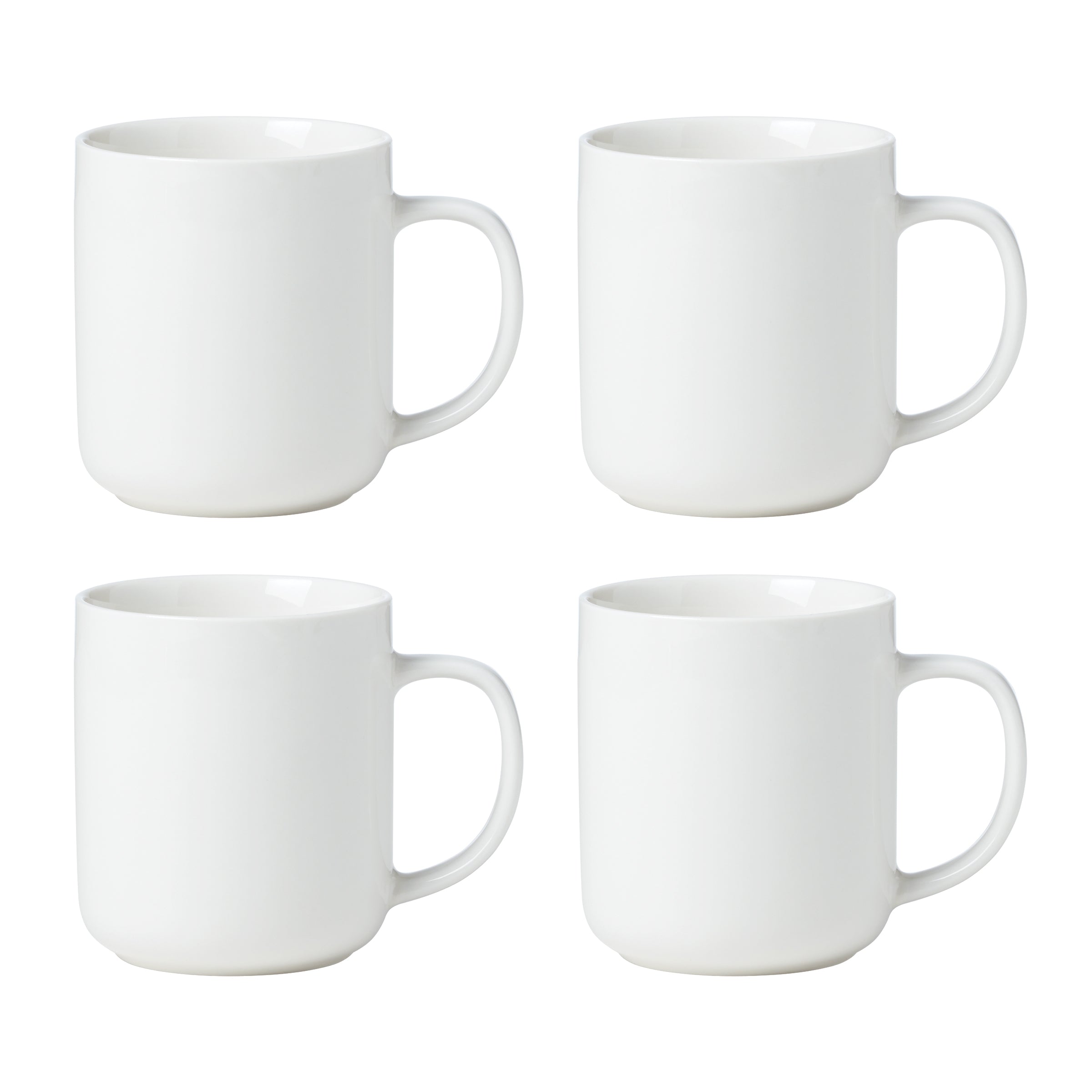 White Porcelain Mugs - Set of 4 for Daily Use | Oneida 24 Seven