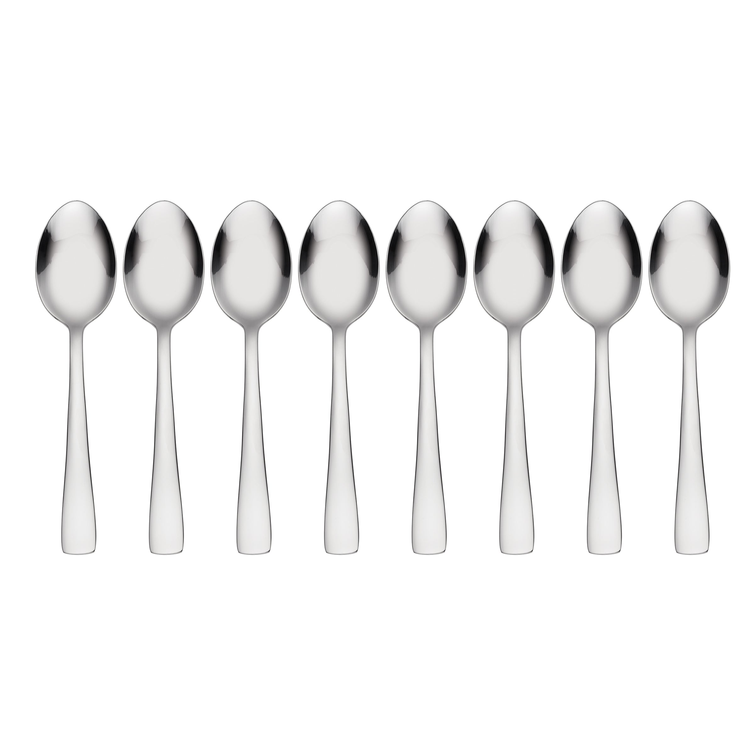 Modern Zinc Teaspoon Set of 8 - Square Tip & Durable Design
