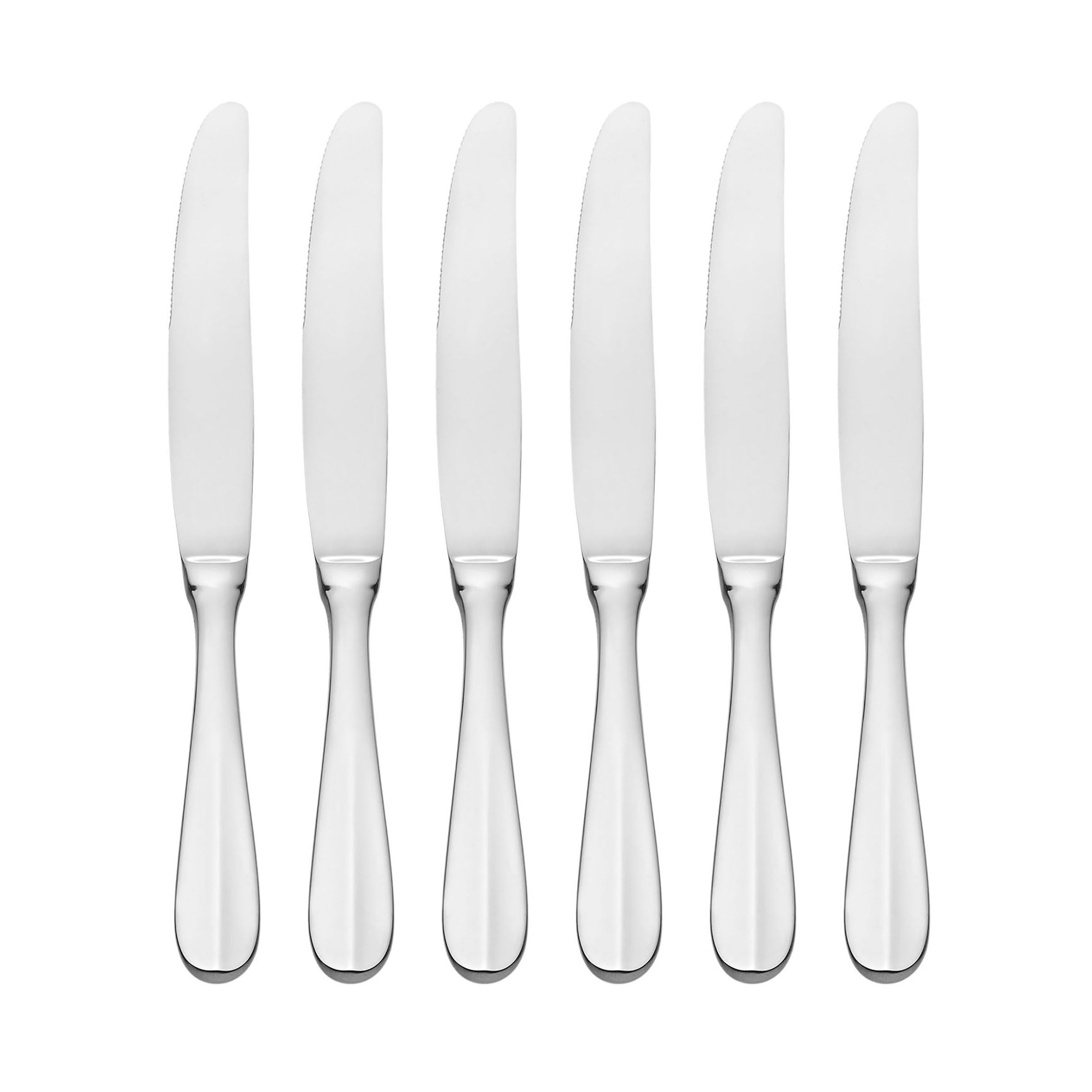 Elegant Dinner Knives Set of 6 with Curved Handles | Savor