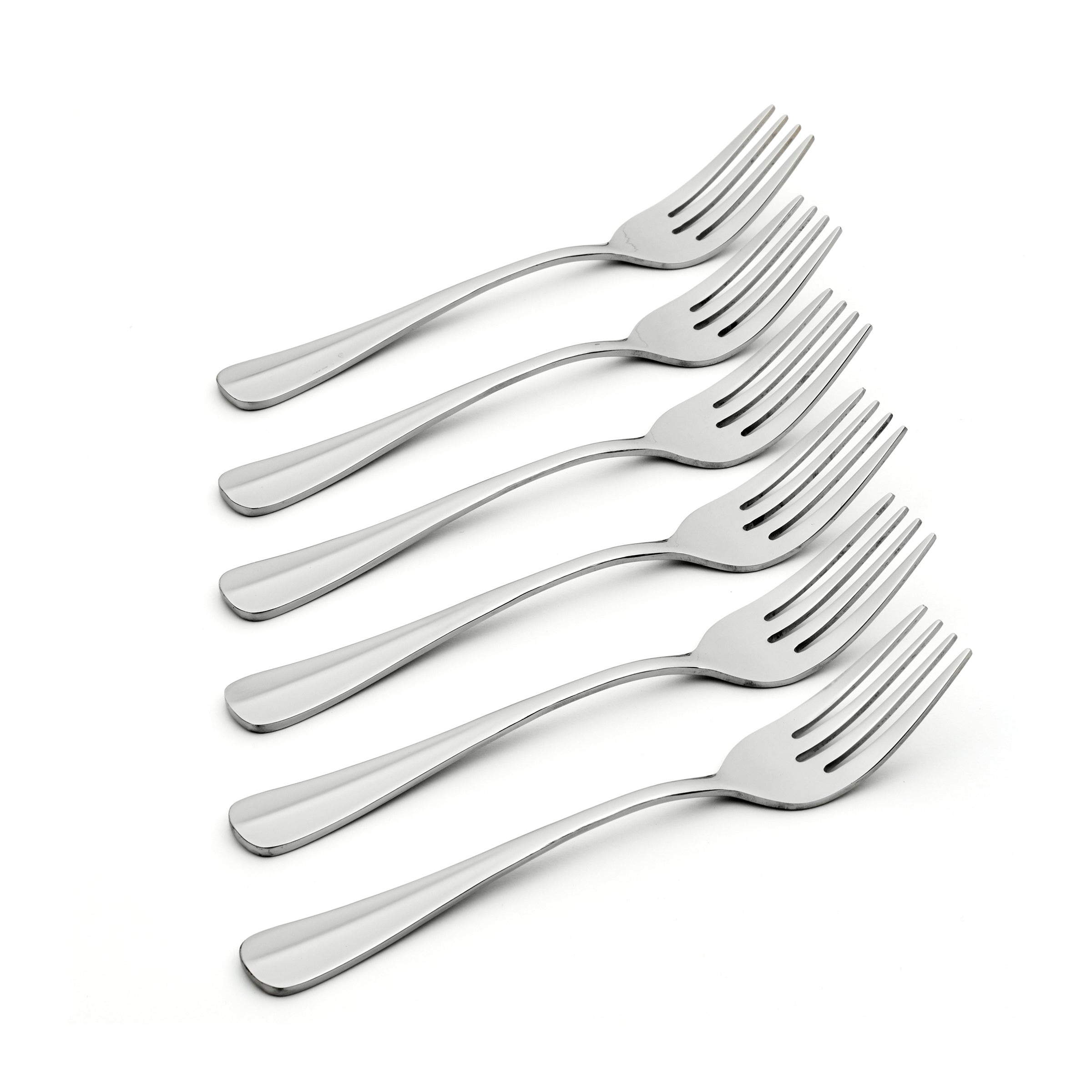 Elegant Salad Forks Set of 6 with Curved Handles | Savor