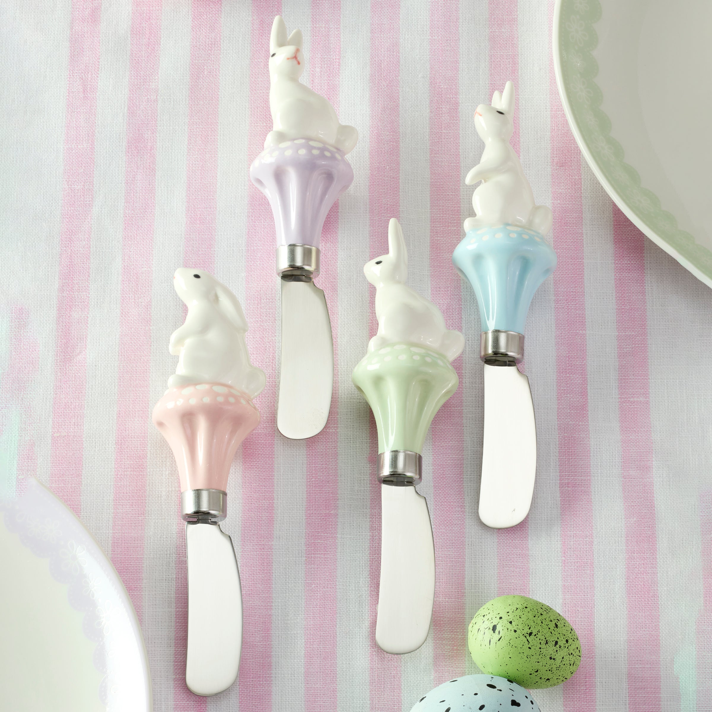 Bunny Hop Cheese Spreaders - Set of 4 for Easter & Gatherings