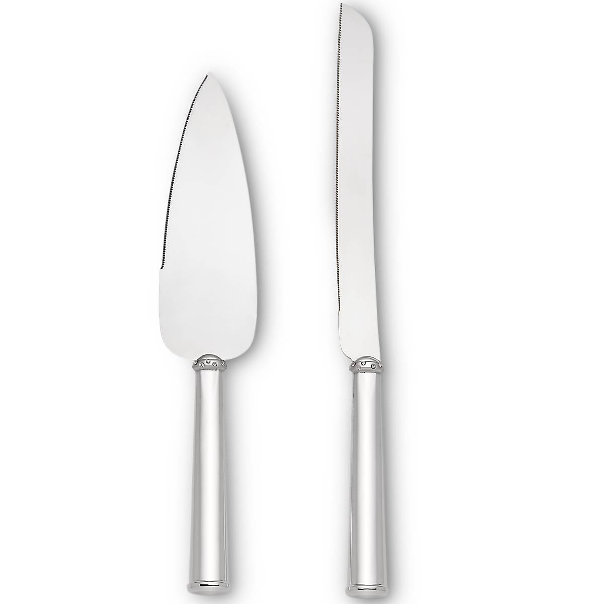 Silver-Plated Crystal Cake Knife & Server Set for Weddings | Lenox Devotion