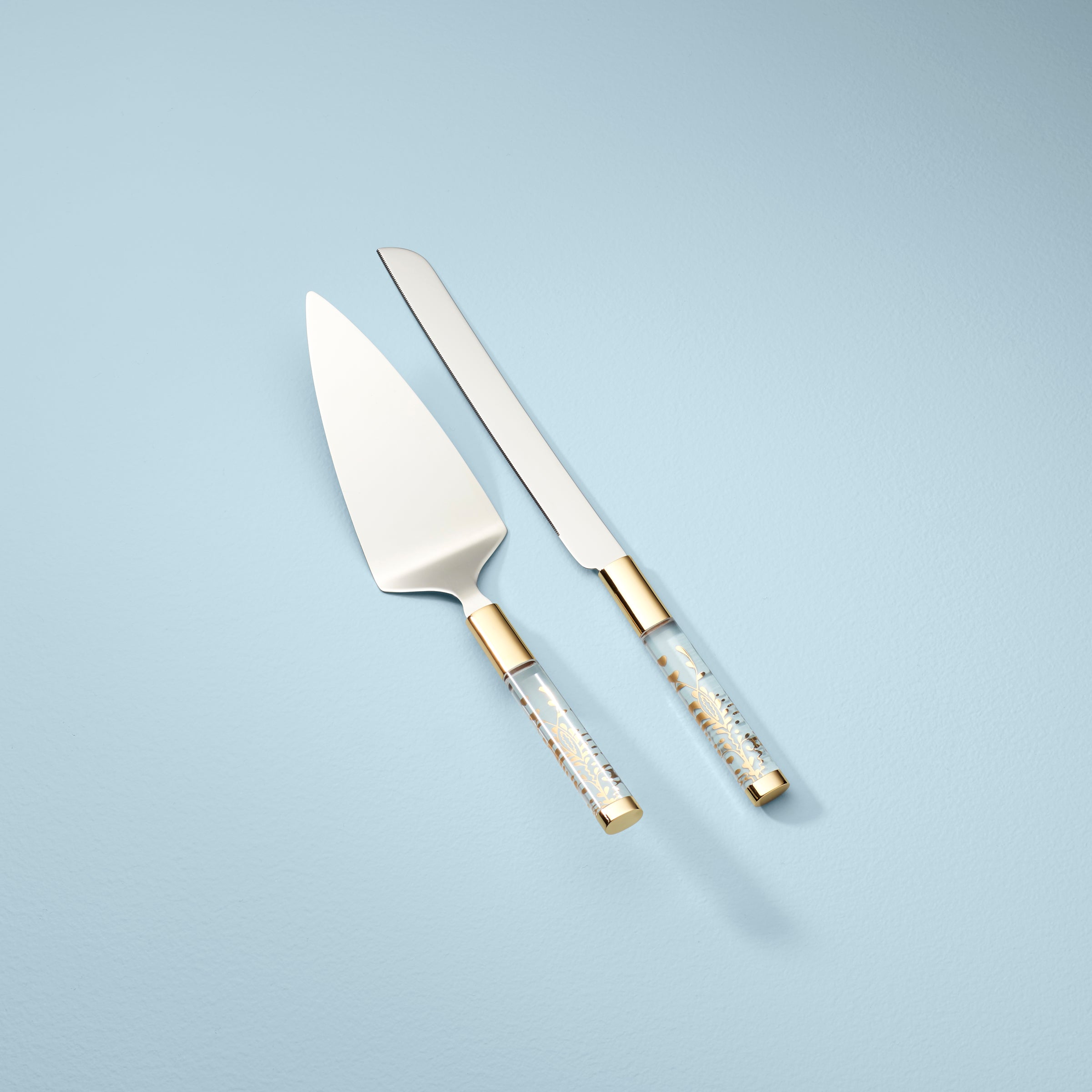 Floral Acrylic Cake Knife & Server Set | Opal Innocence