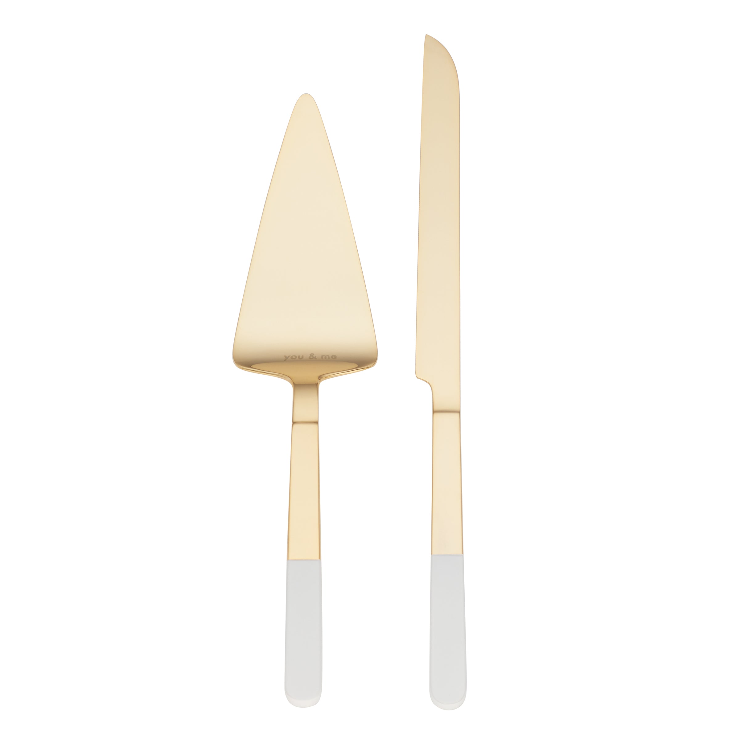 Gold-Tone Dessert Set with White Resin Handles | Kate Spade