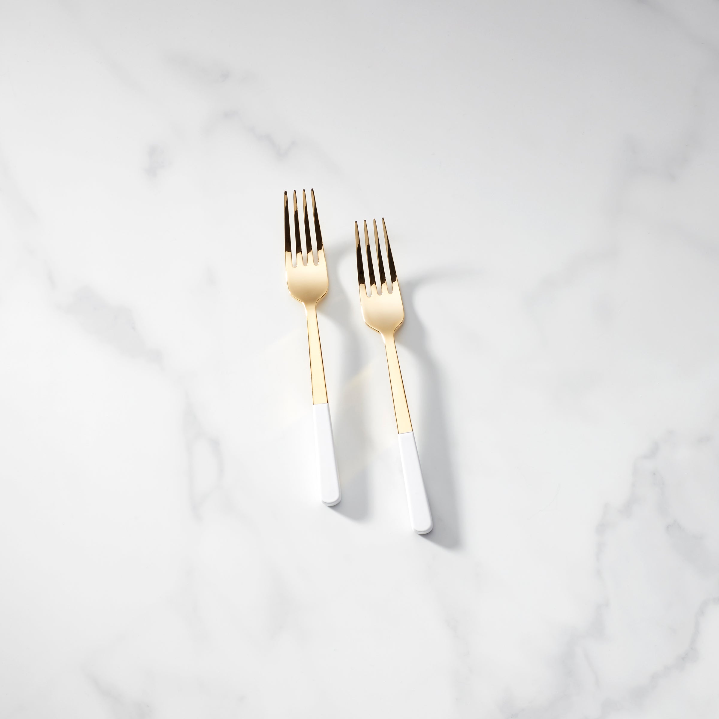 Gold-Tone Tasting Forks with White Resin Handles | Kate Spade Set of 2