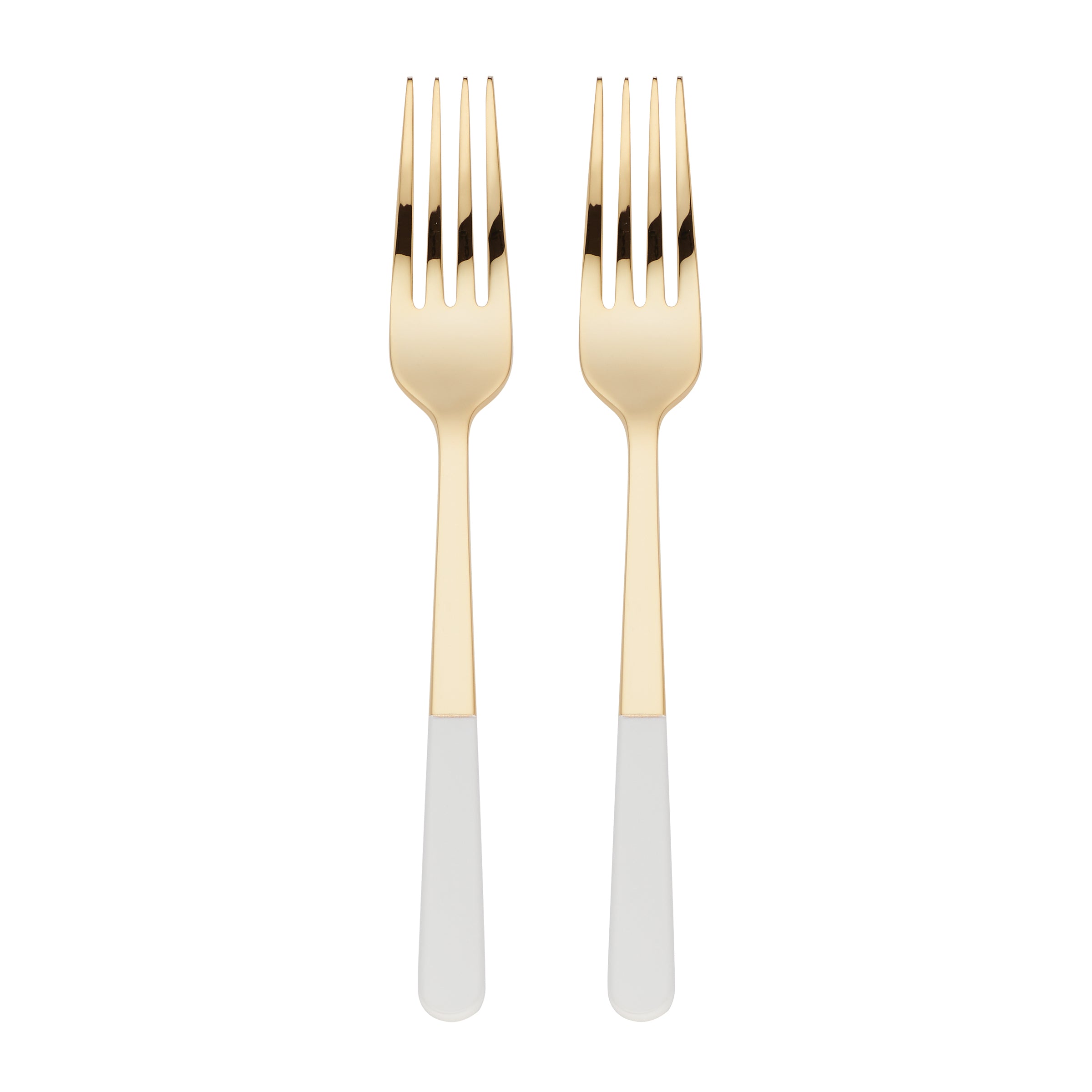 Gold-Tone Tasting Forks with White Resin Handles | Kate Spade Set of 2