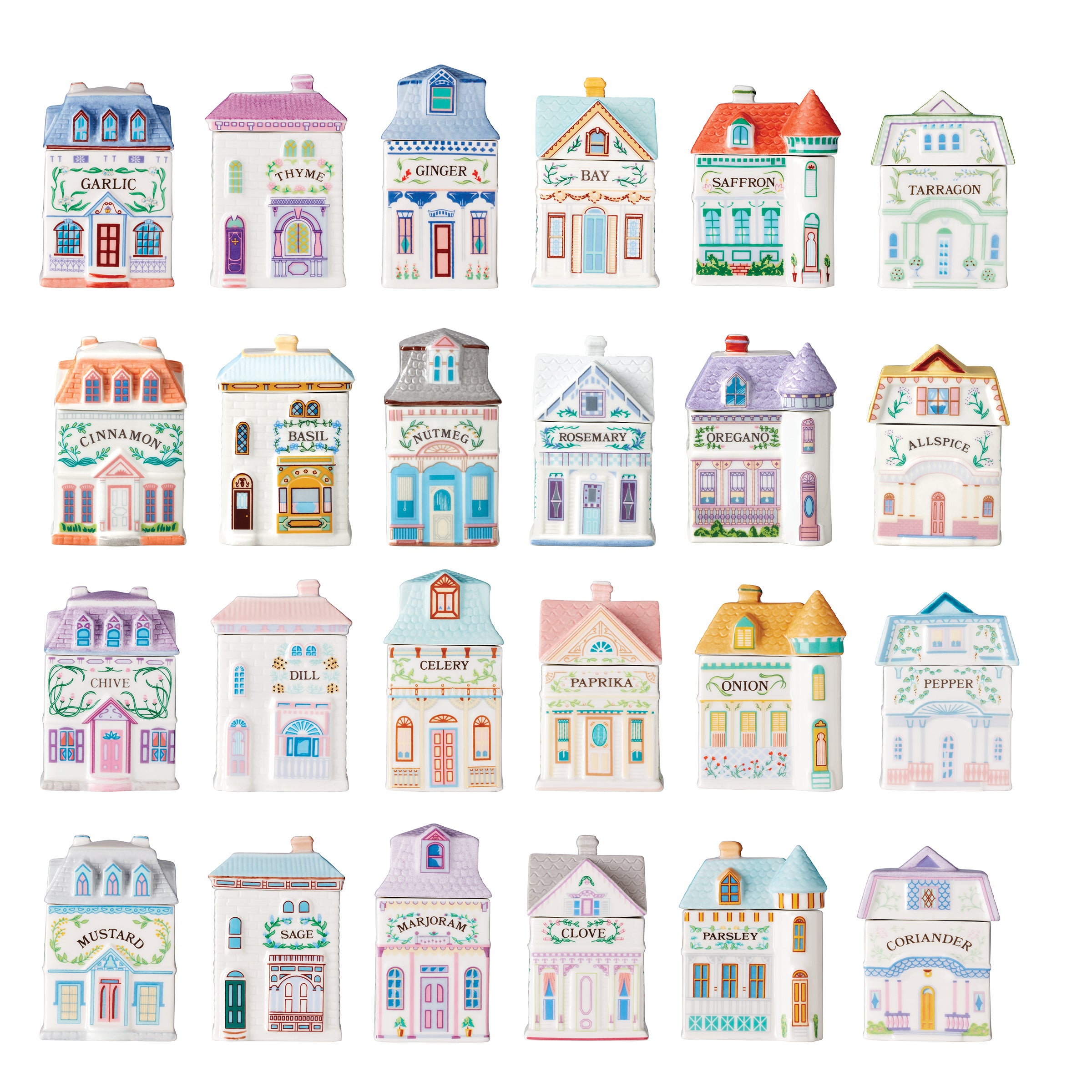Hand-Painted Spice Jar Set - 24-Piece Lenox Spice Village