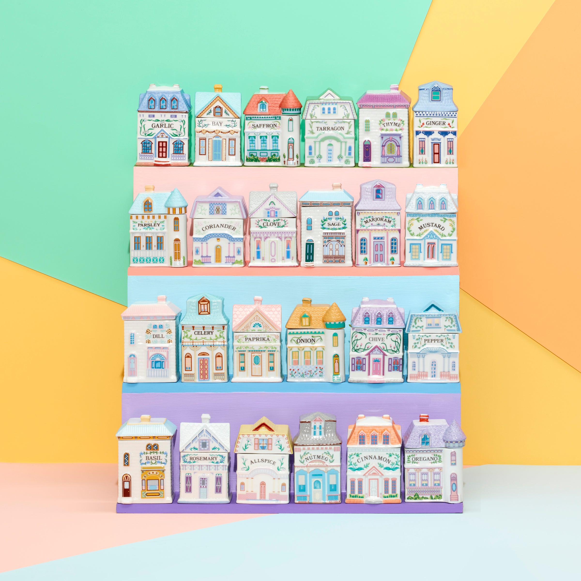 Hand-Painted Spice Jar Set - 24-Piece Lenox Spice Village