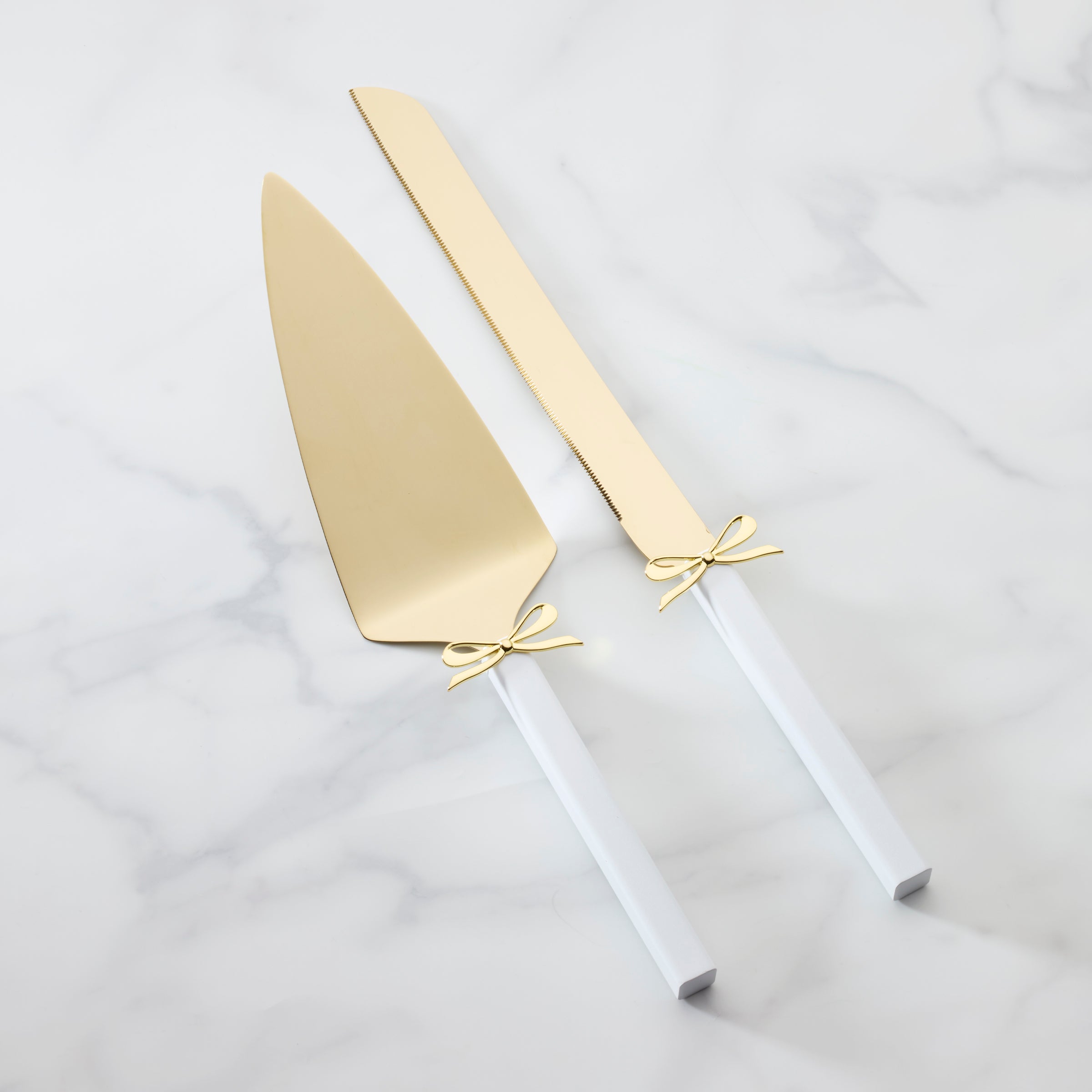 Elegant Cake Knife & Pie Server Set with Gold Bow | Kate Spade