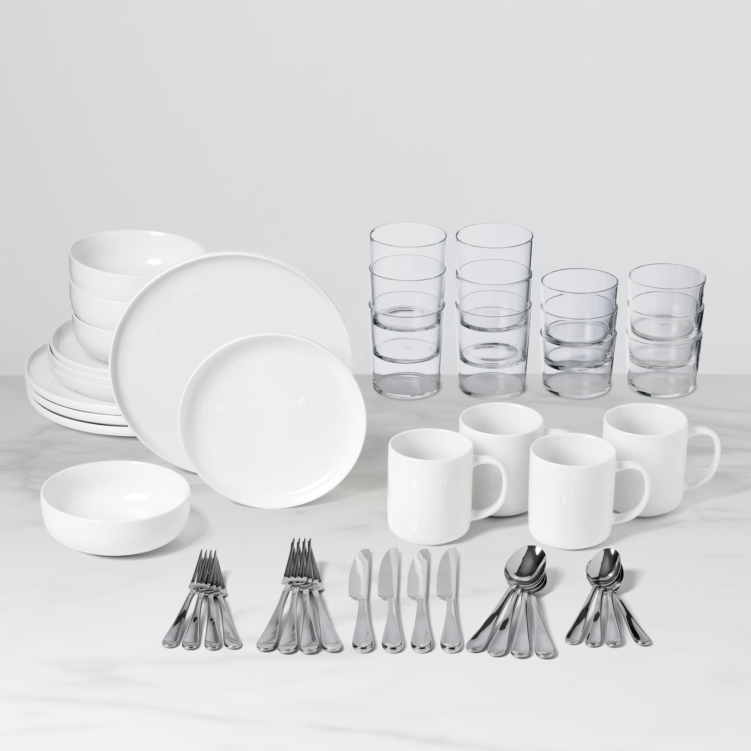 48-Piece Dinnerware Set for Everyday Use | 24 Seven