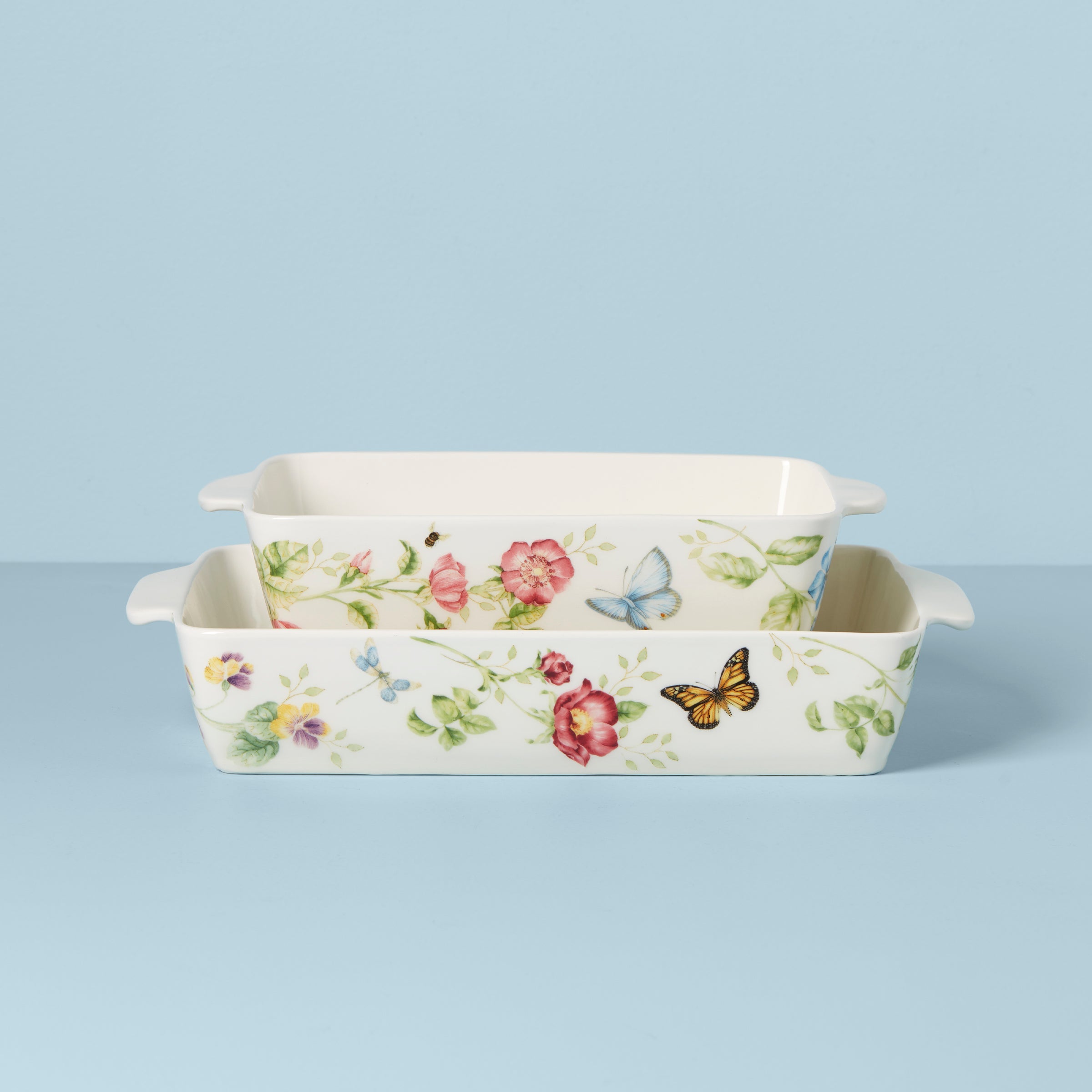 Butterfly Meadow Rectangular Baker Set - 2-Piece Ceramic Baking Dish