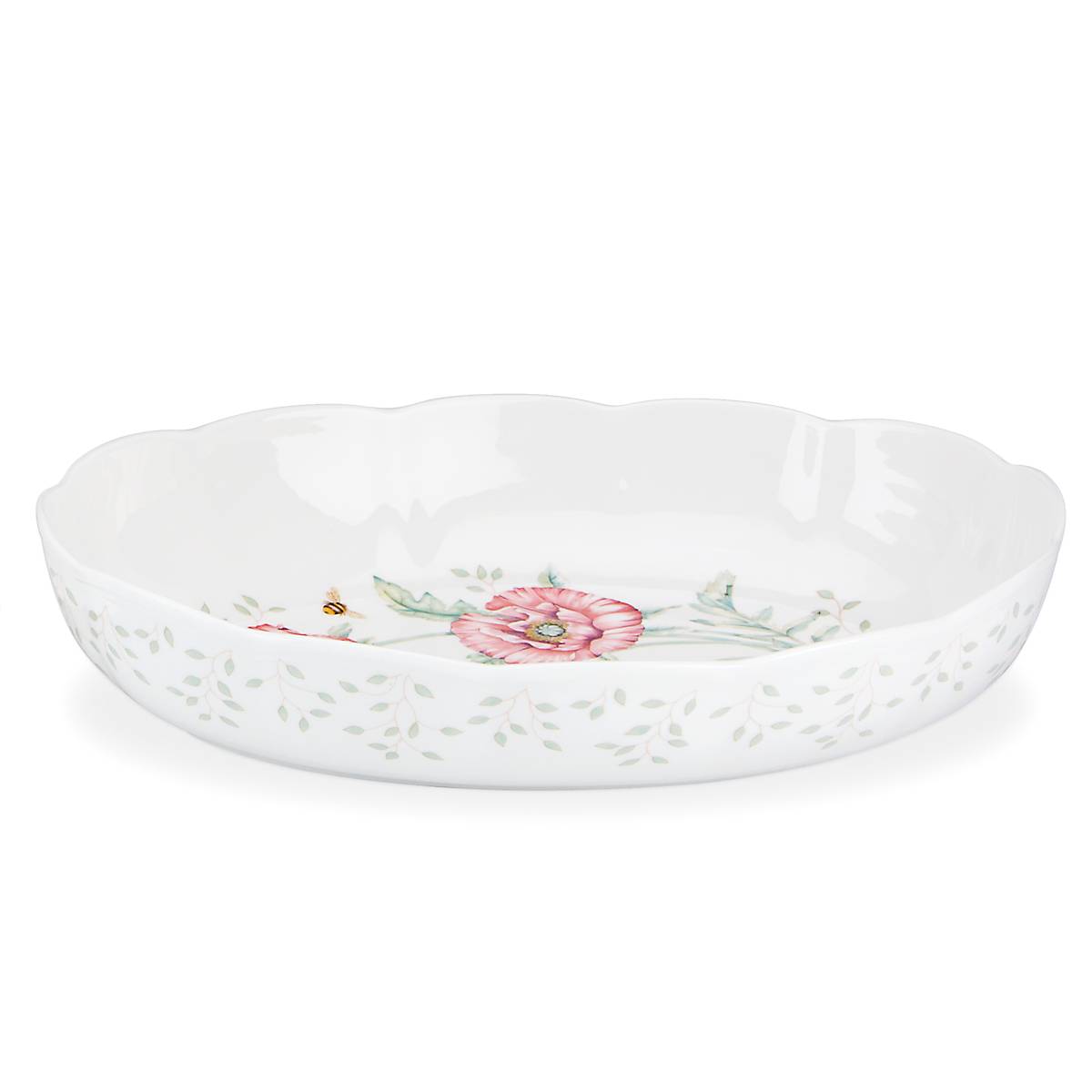 Scalloped Ceramic Oval Baker - Butterfly Meadow | Oven & Dishwasher Safe