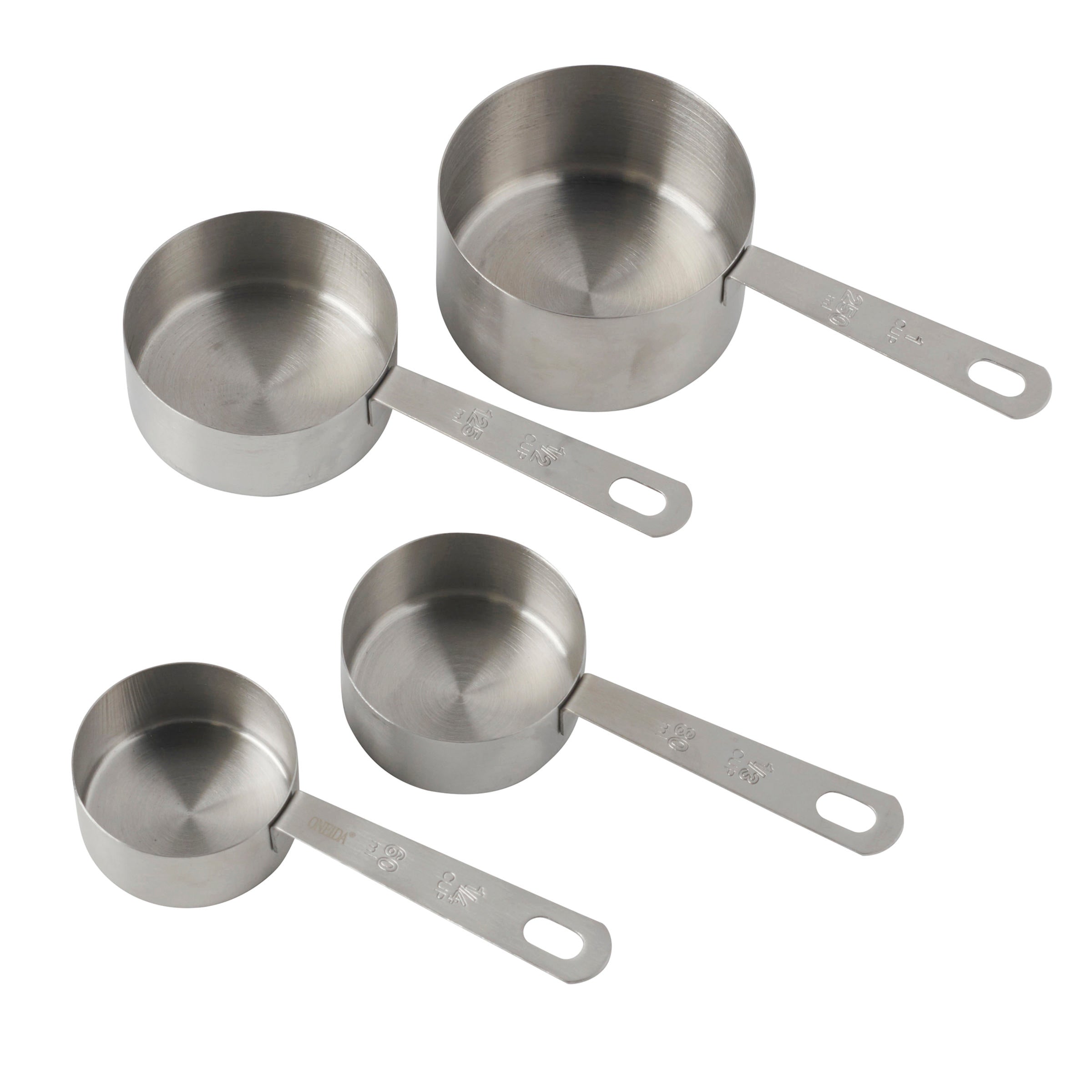 Stainless Steel Measuring Cups Set with Imperial & Metric Units | Oneida