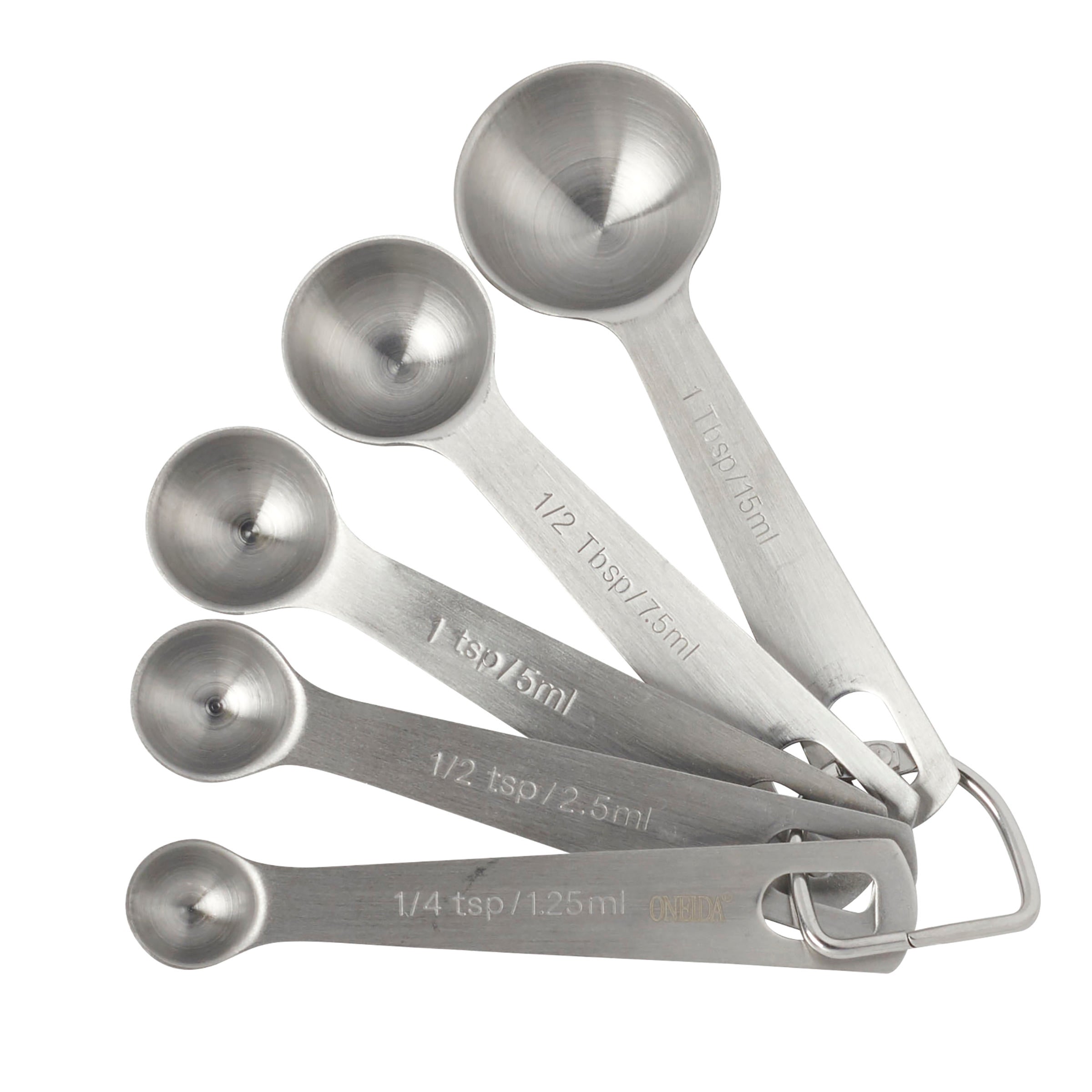 Stainless Steel Measuring Spoons Set with Imperial & Metric Units | Oneida