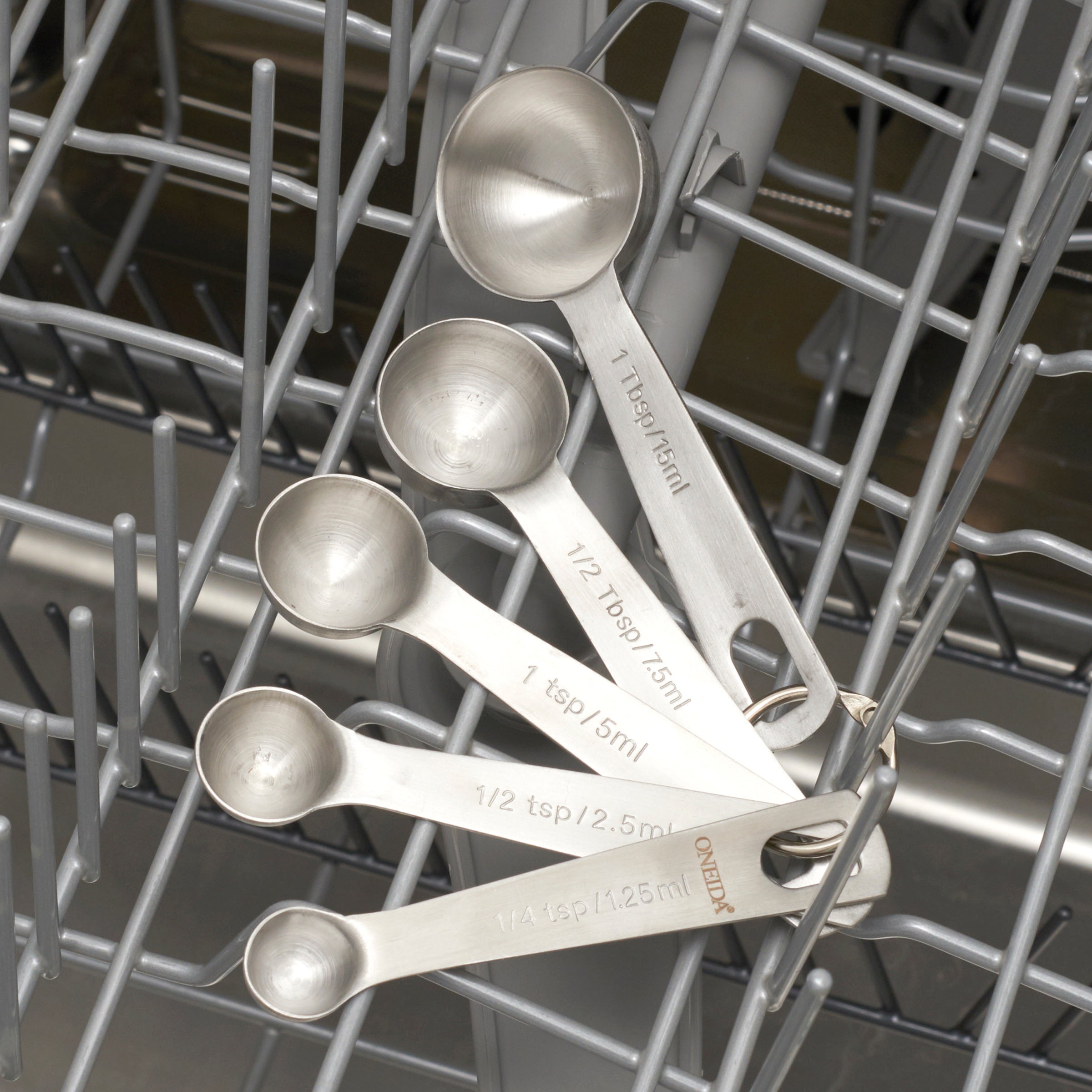 Stainless Steel Measuring Spoons Set with Imperial & Metric Units | Oneida
