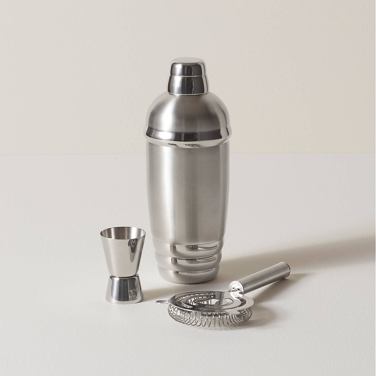 Stainless Steel Cocktail Shaker & Strainer Set | Tuscany Barware