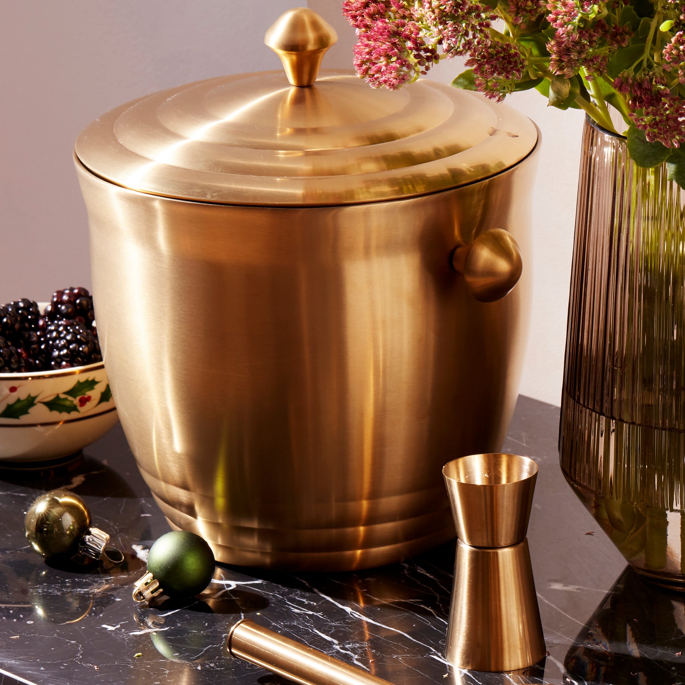 Gold Stainless Steel Ice Bucket for Bars & Entertaining | Tuscany Classics