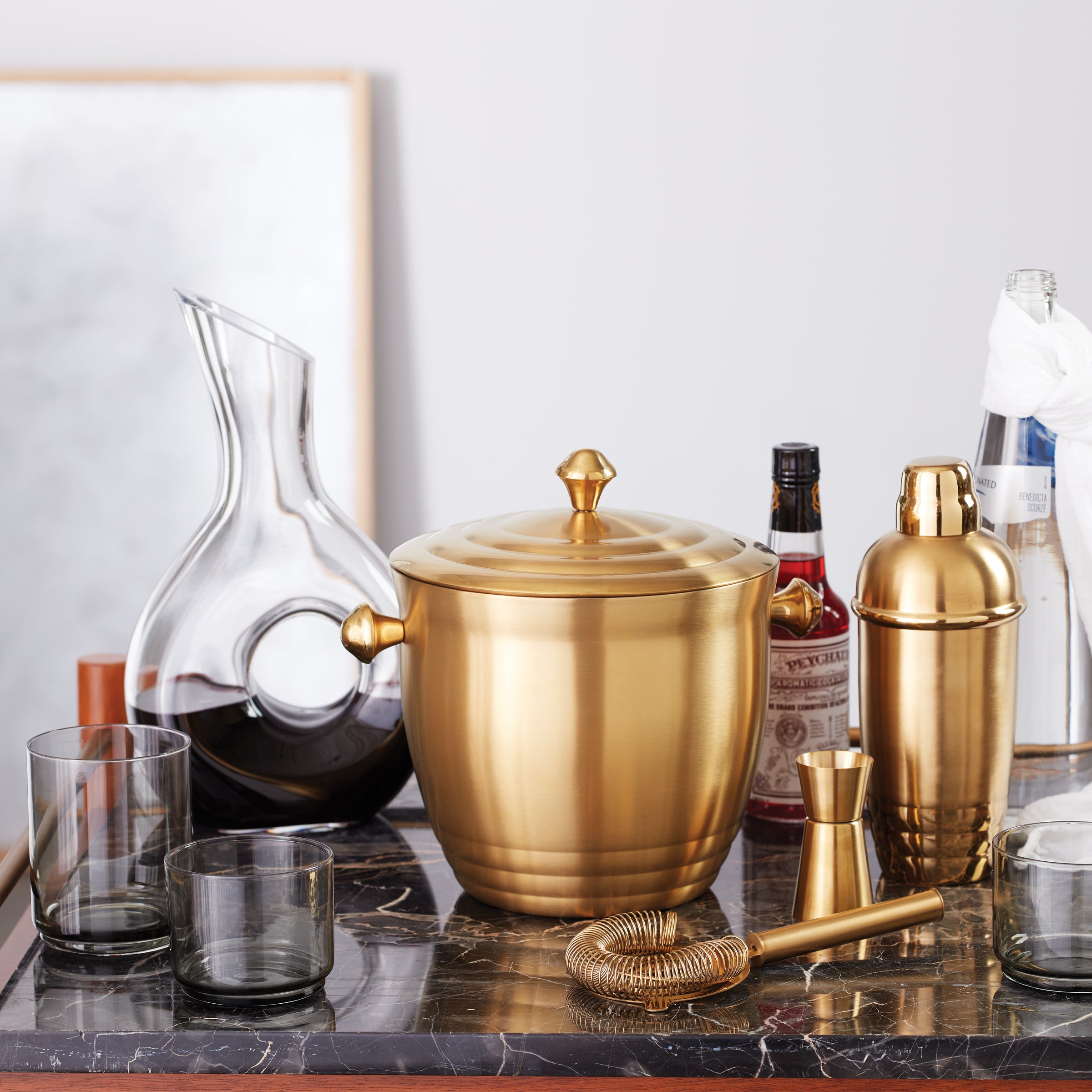 Gold Stainless Steel Ice Bucket for Bars & Entertaining | Tuscany Classics