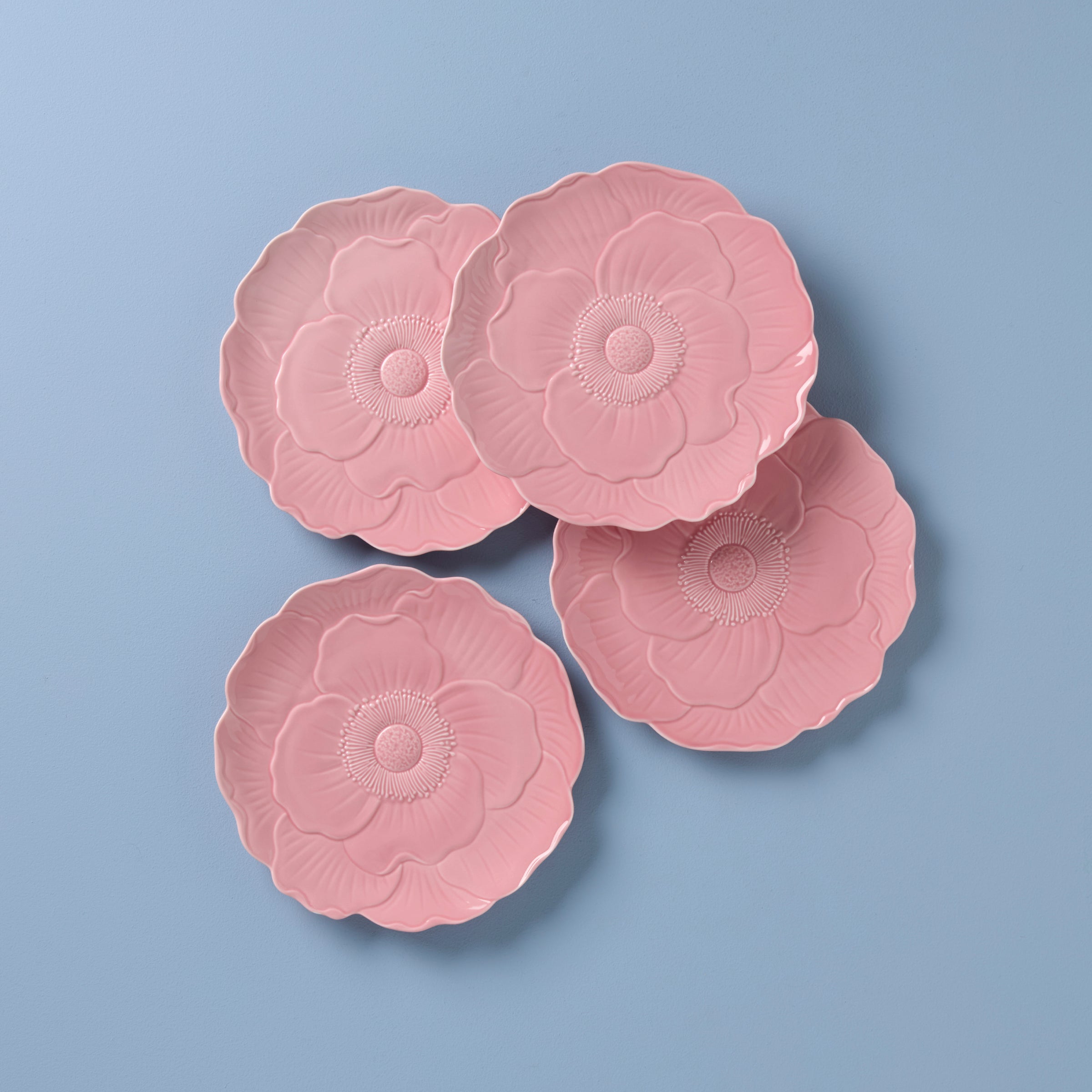 Floral Pink Accent Plates - Set of 4 | Butterfly Meadow Collection