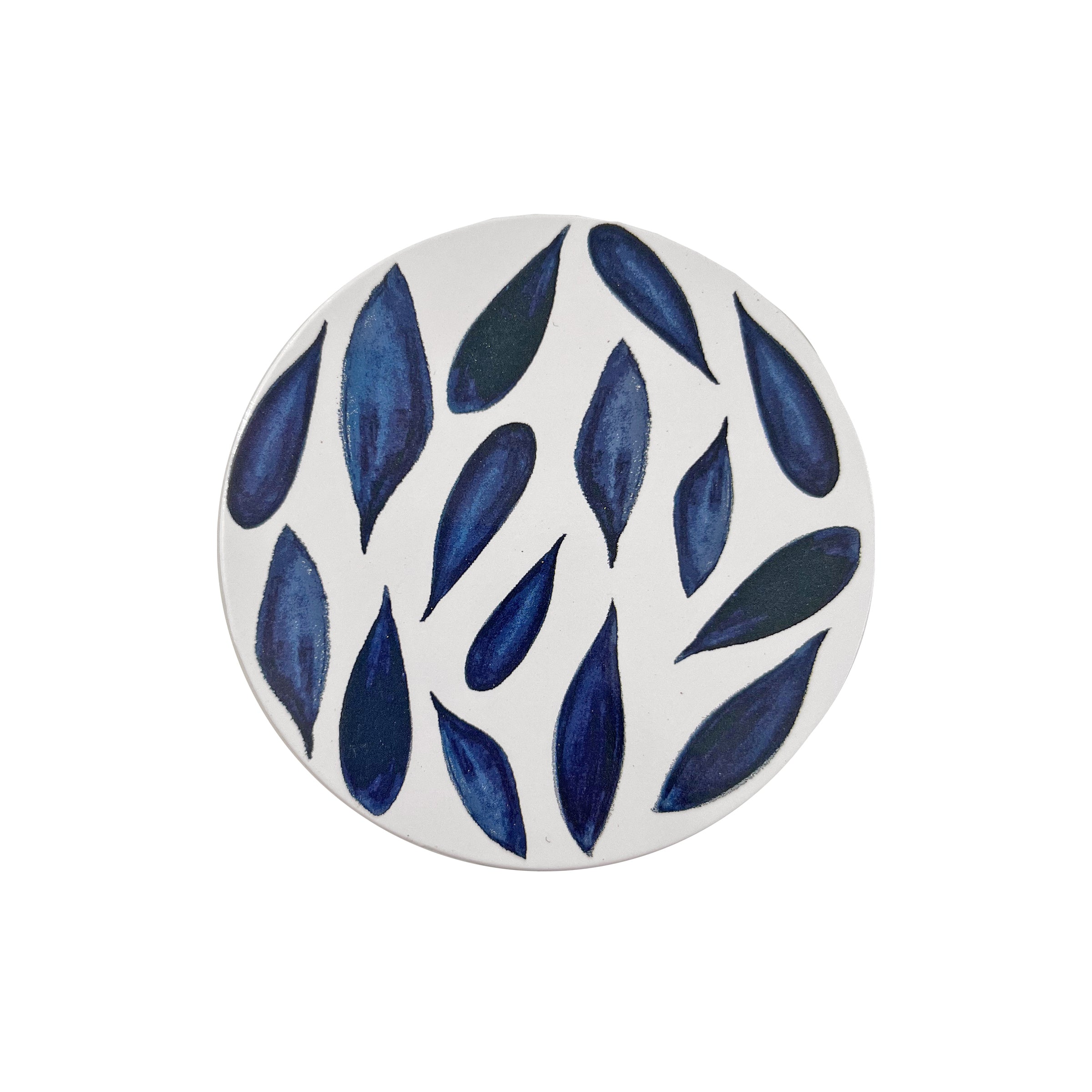 Textile-Inspired Cork Coasters Set of 4 | Blue Bay